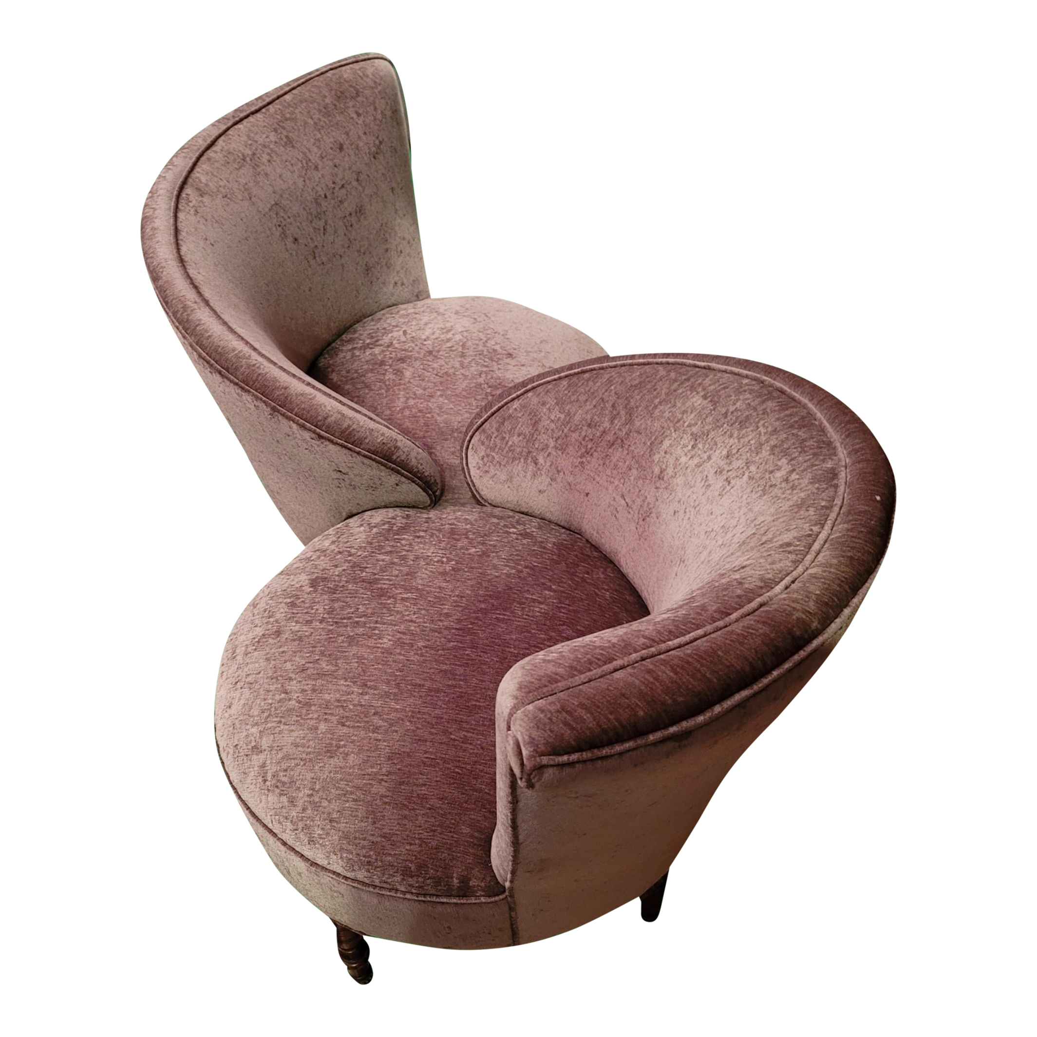 19th Century Victorian Tete a Tete Conversation Chair