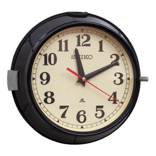 1990s【SEIKO】ポストモダン ヴィンテージ ウォールクロック 掛け時計 vintage-black-wall-clock-from-