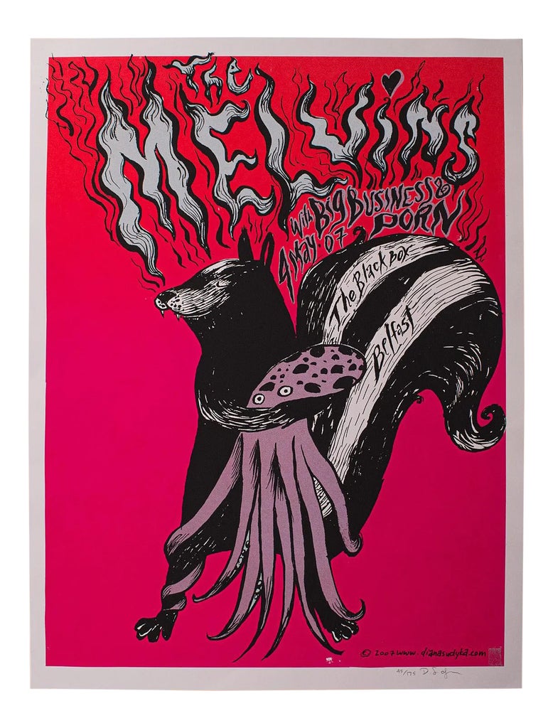 2007 The Melvins Abstract Surrealist Concert Poster, Signed | Chairish