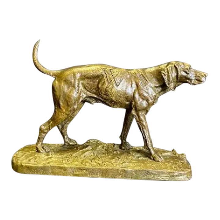 Bronze Dog Statue by P J Mene Chairish