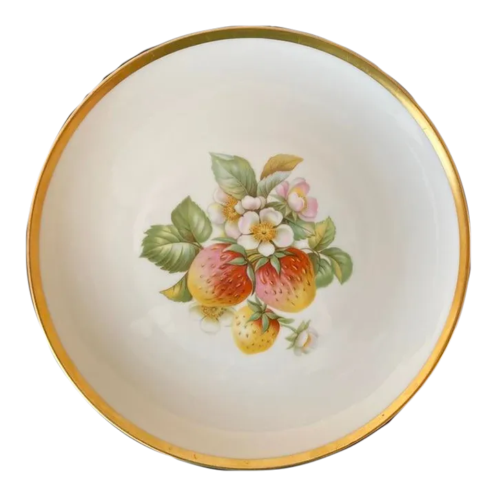 Mid 20th Century Bavaria Porcelain Strawberry Fruit and Gold