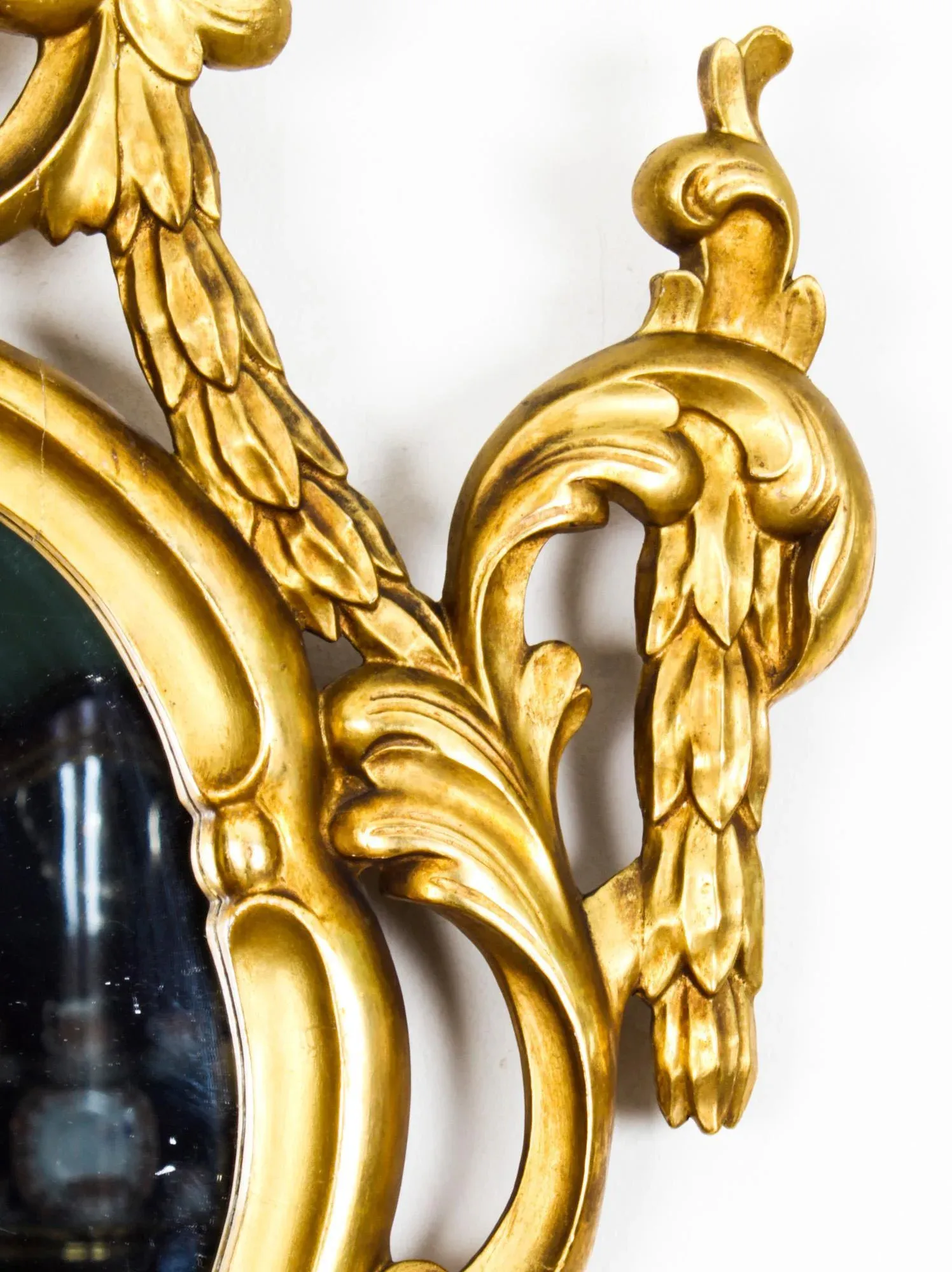 Antique Florentine Rococo Giltwood Mirrors, 1800s, Set of 2