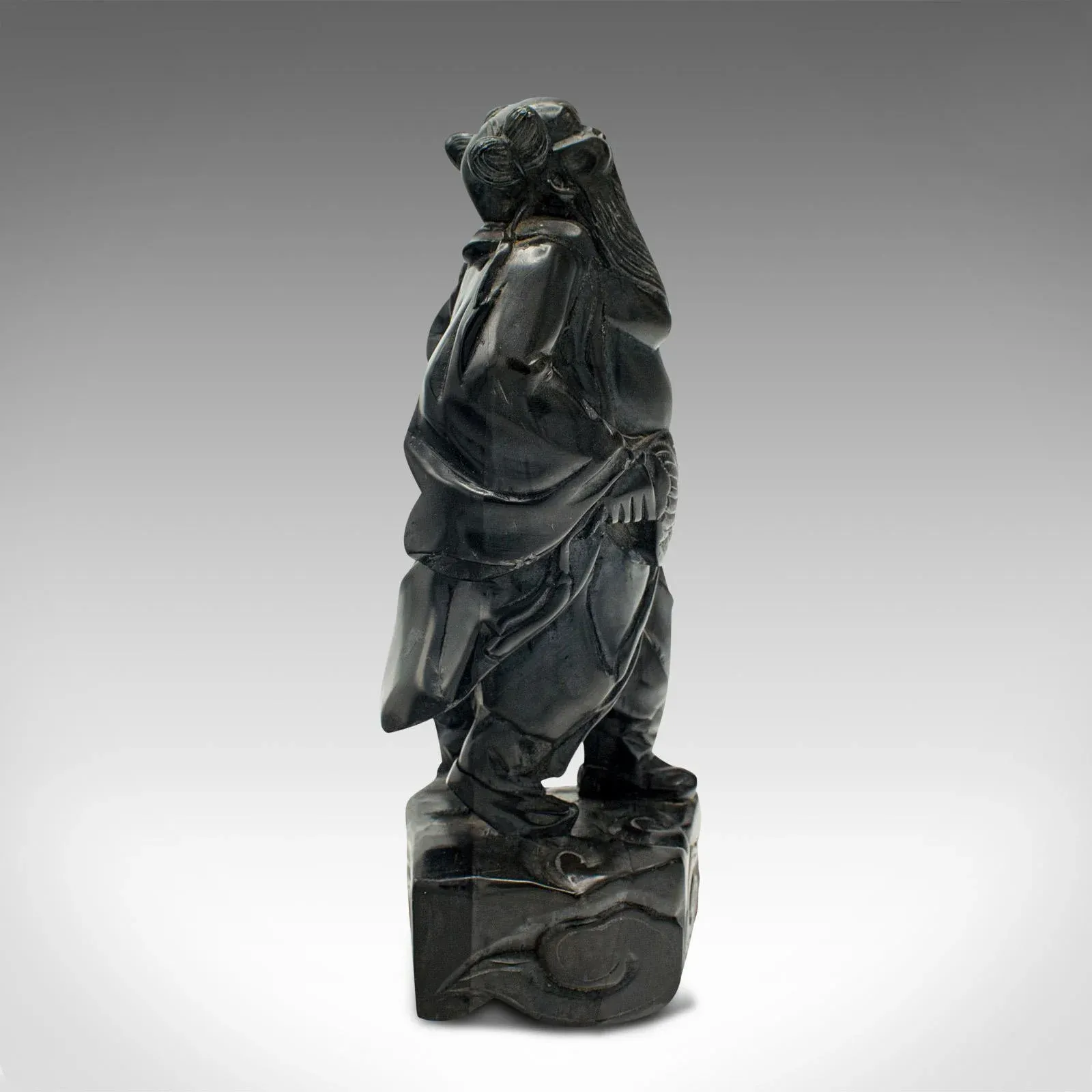 1940s Art Deco Small Vintage Carved Oriental Figure, Chinese