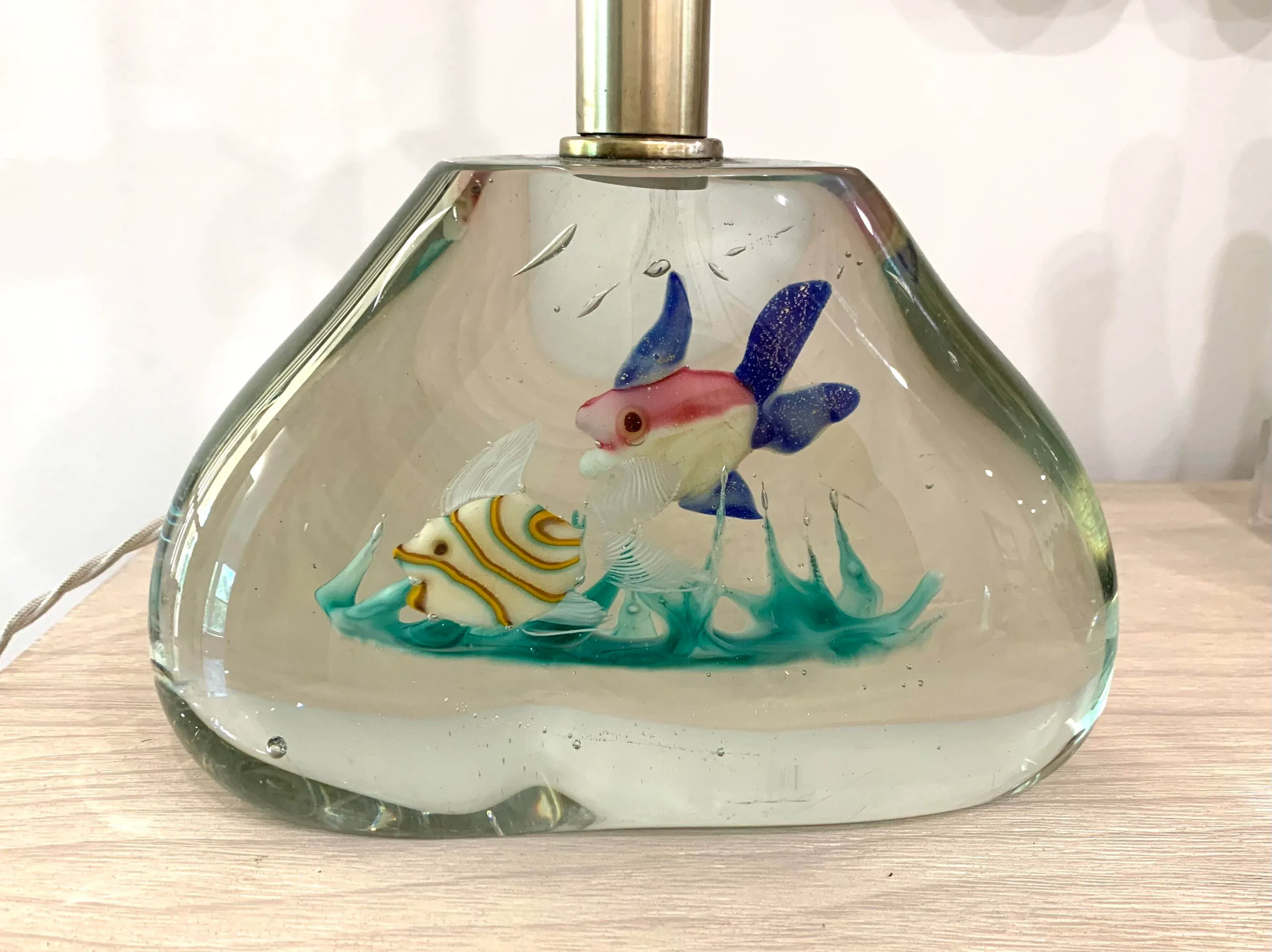 Vintage Murano Gino Cenedese Attrib. Aquarium Lamp | Chairish
