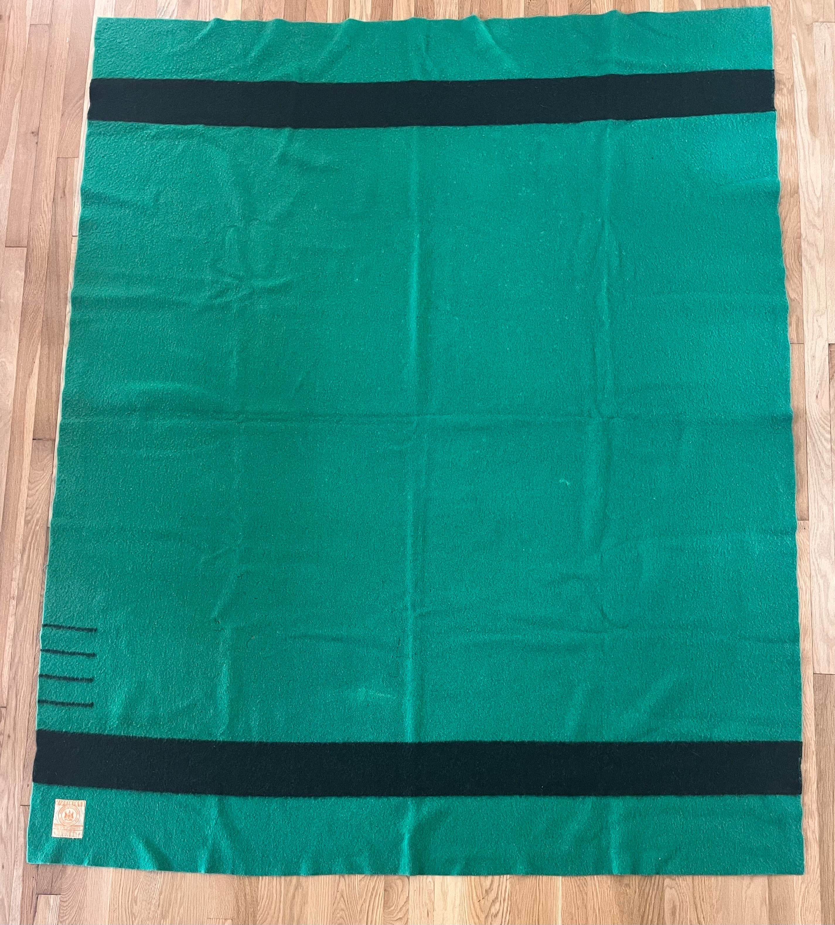 Vintage Hudson's Bay Company Green and Black Four Point Wool