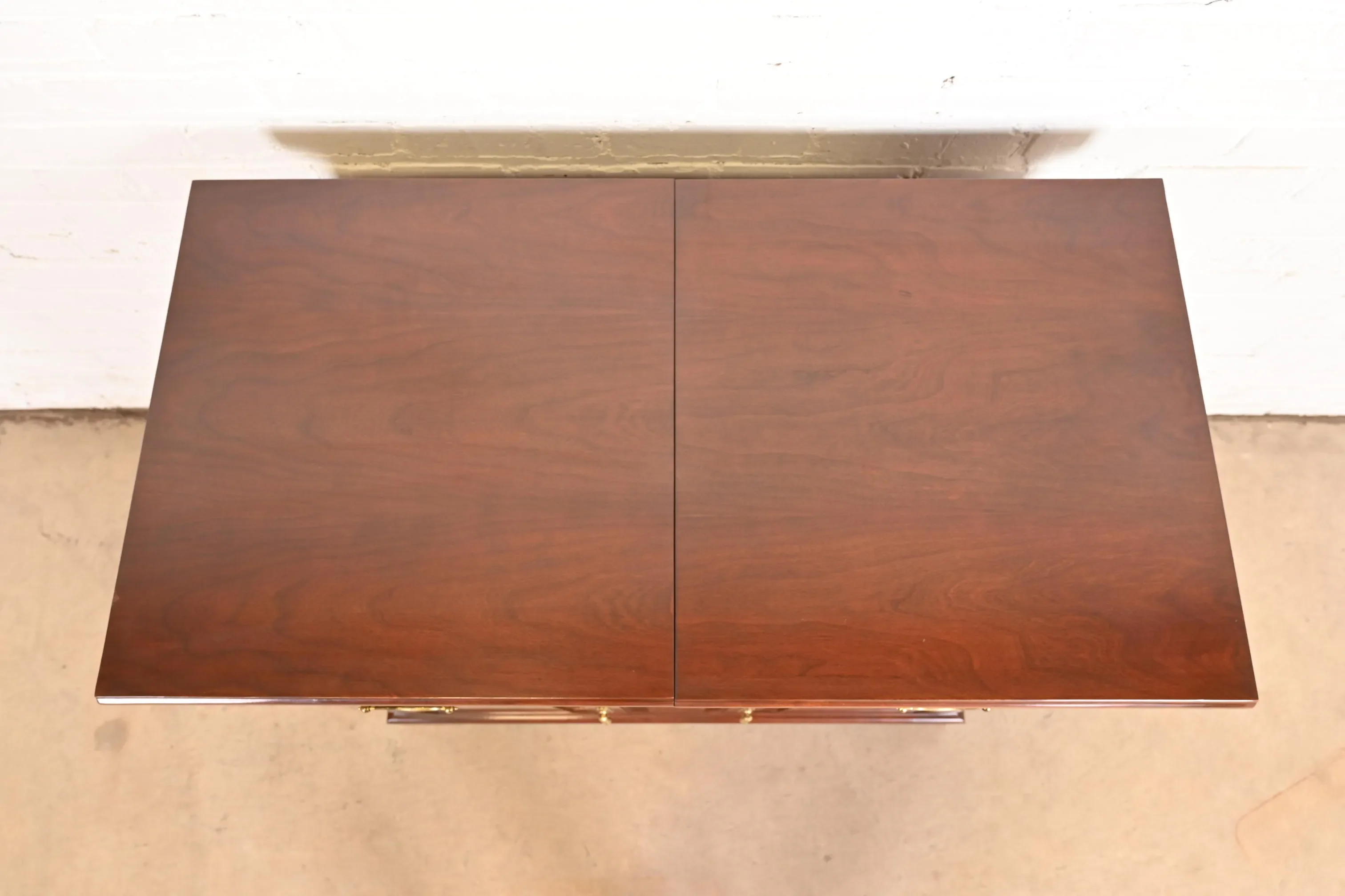 Harden Furniture Georgian Cherry Wood Flip Top Bar Cabinet or Buffet Server