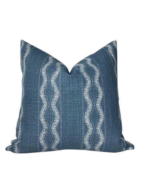 Zanzibar Indigo Blue Linen Pillow Cover Chairish