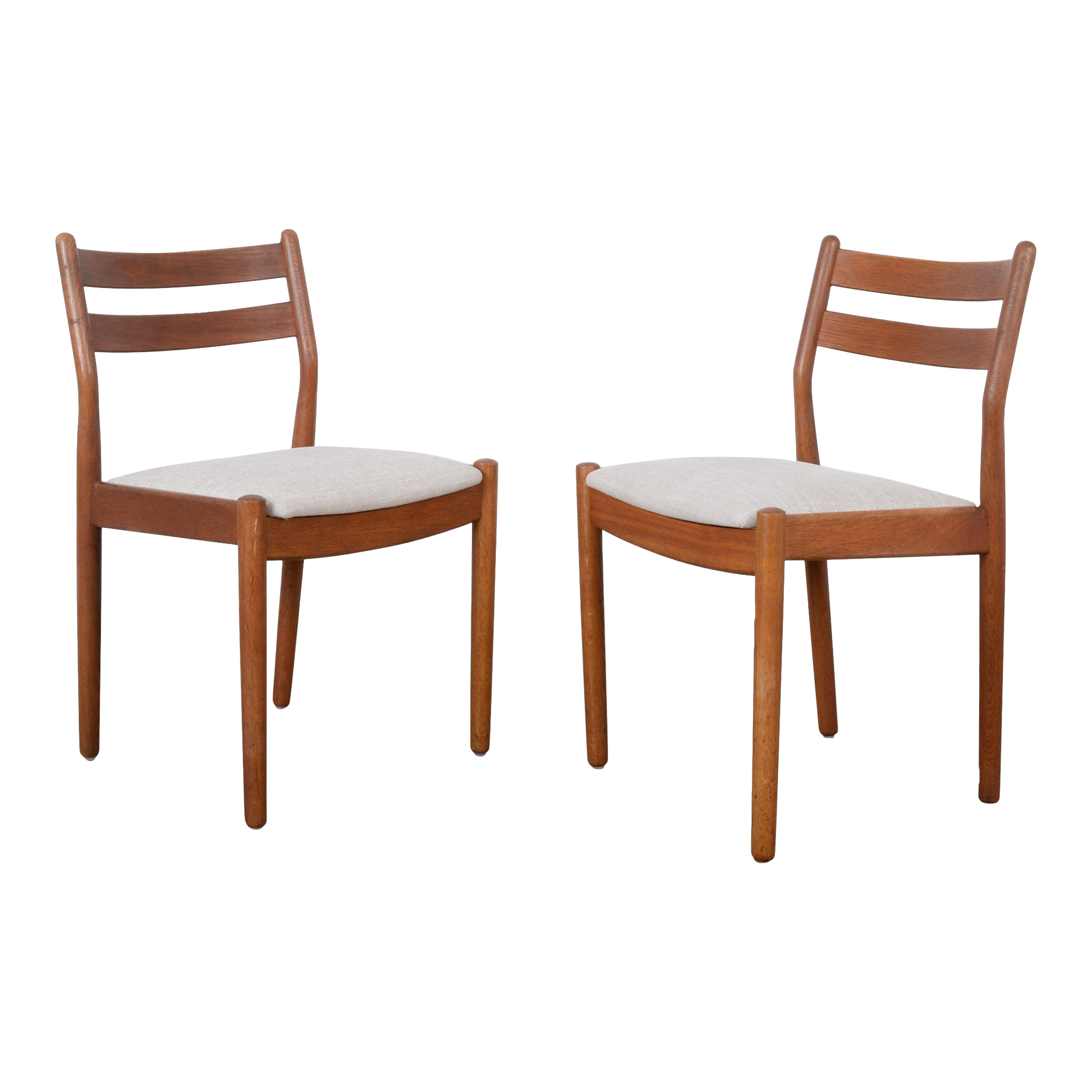 1960s Danish Wooden Chairs with Upholstered Seats a Pair Chairish