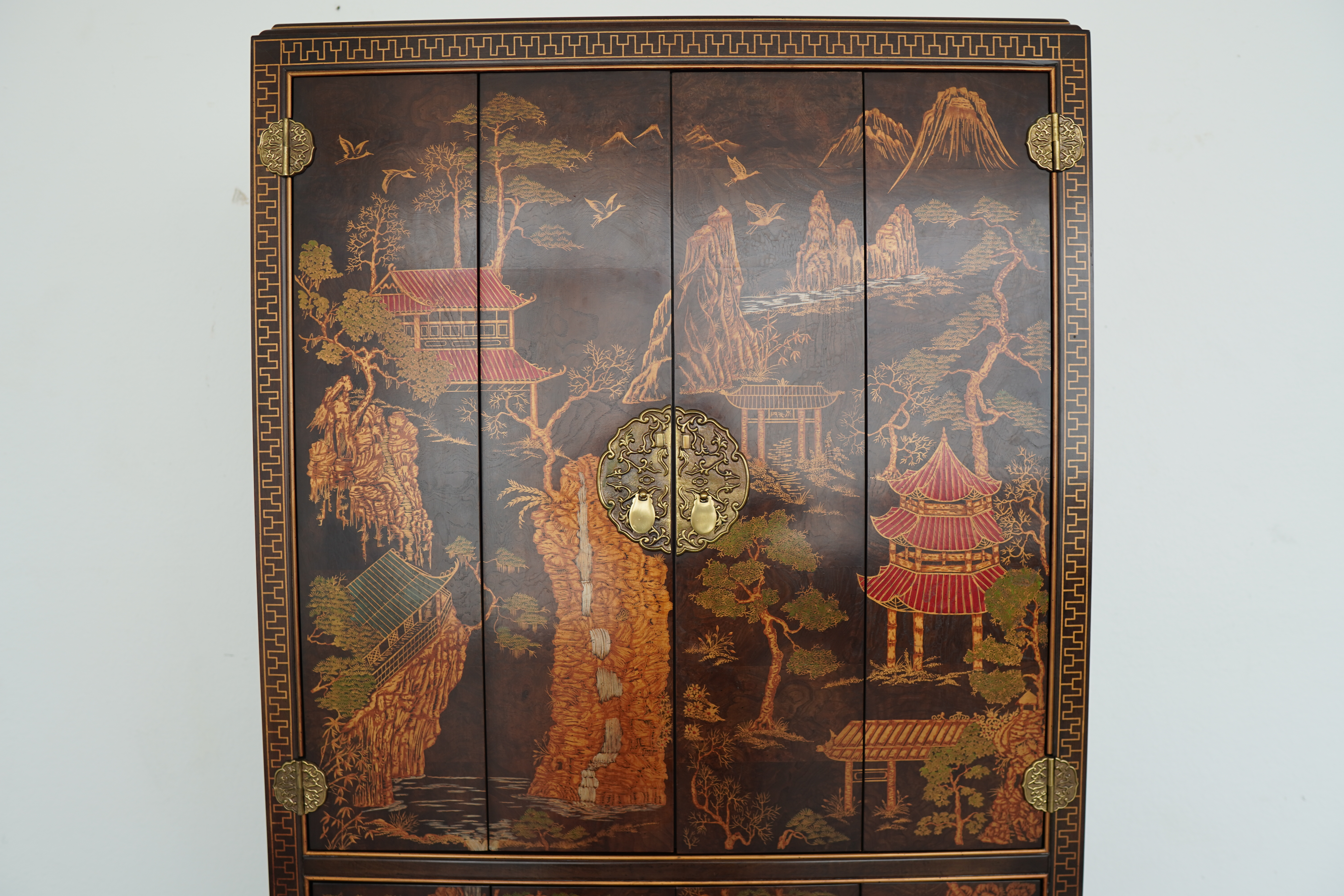 Vintage Henredon Folio 10 Chinoisere Armoire | Chairish