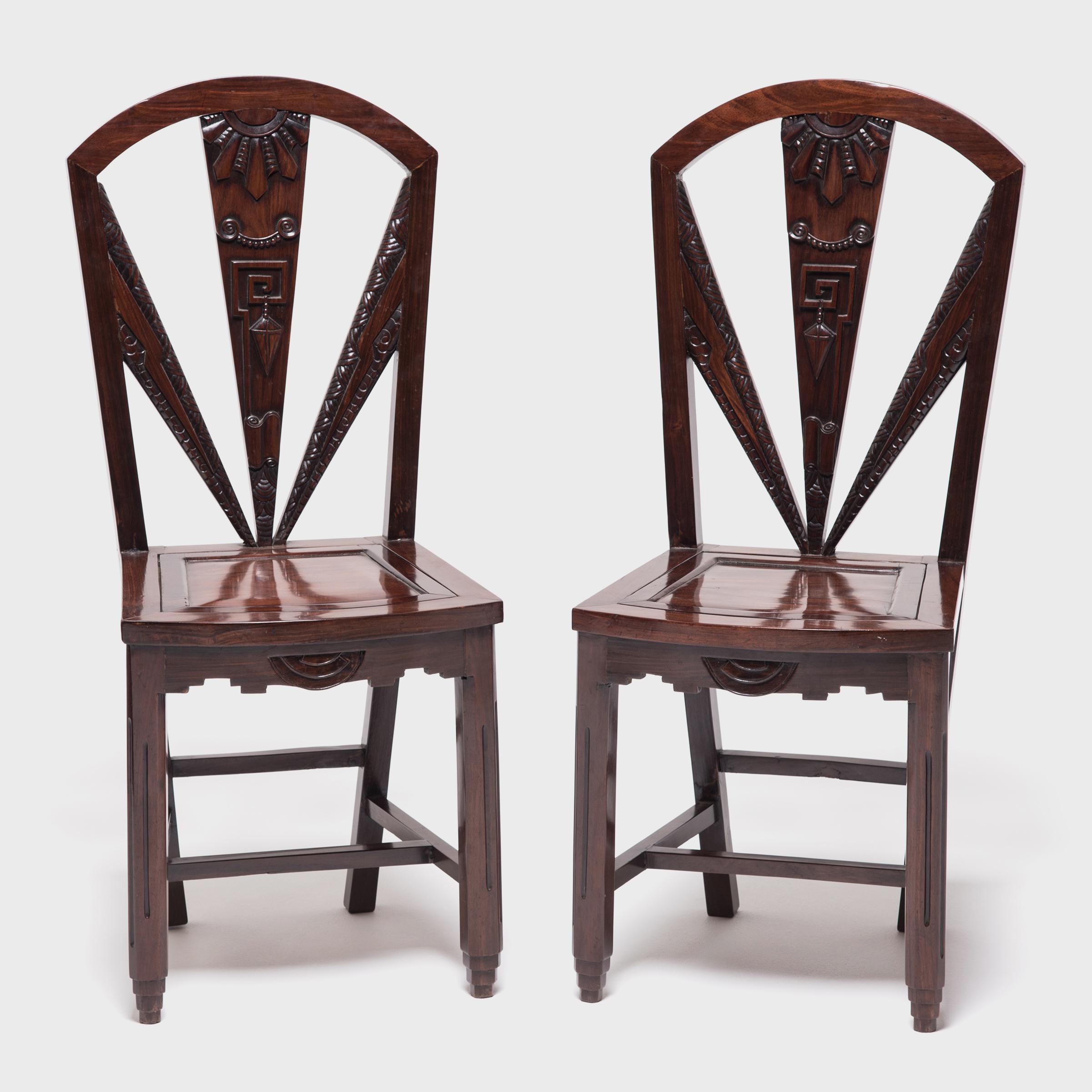 Chinese Art Nouveau Side Chair | Chairish