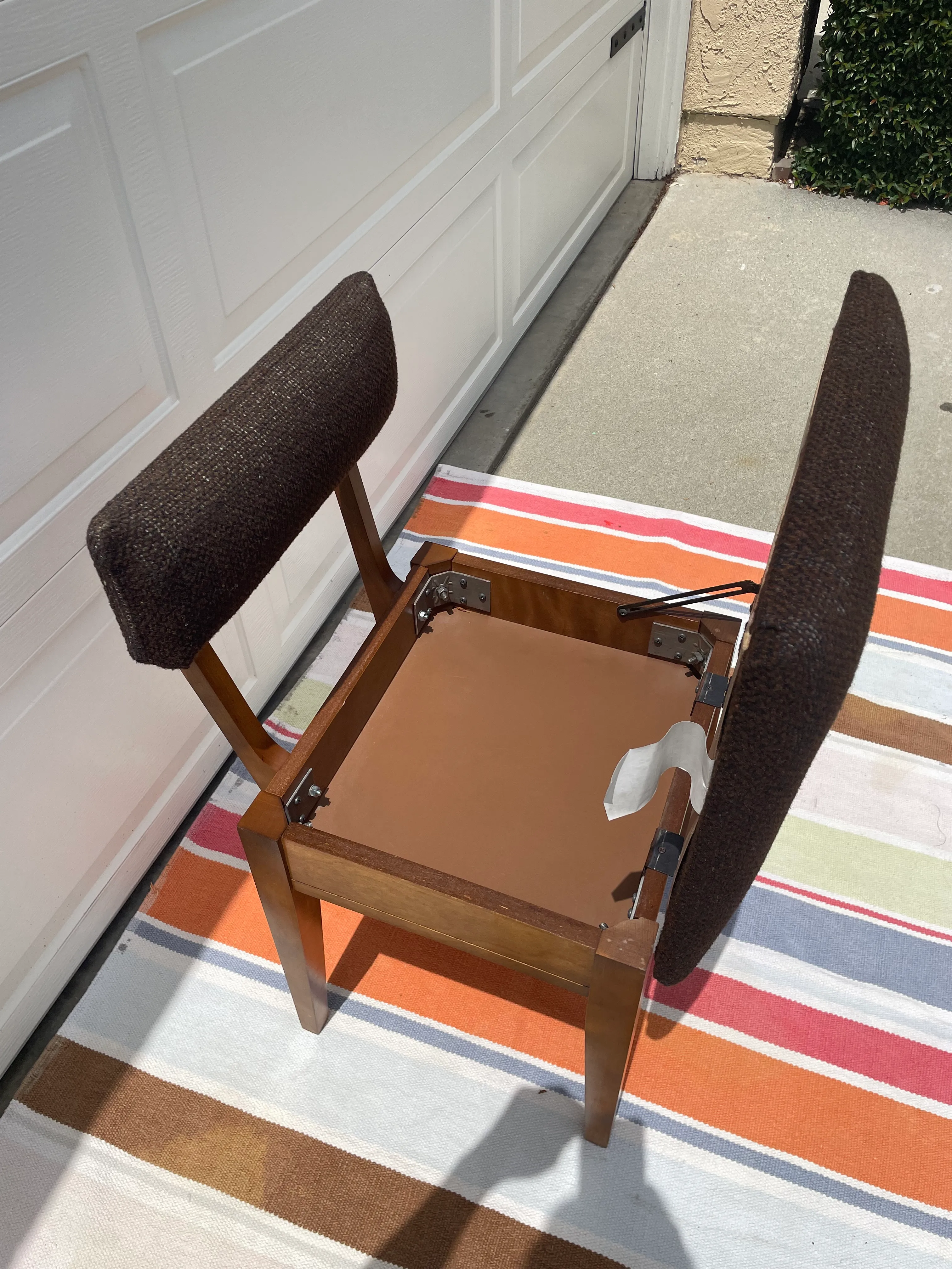 1960s Vintage Mid-Century Modern Singer Company Tweed Sewing Chair