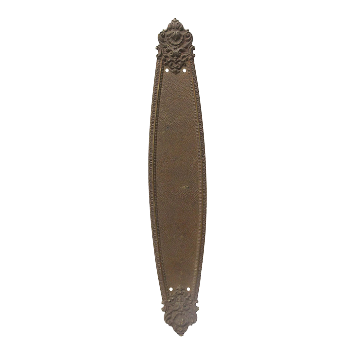 Mid 20th Century Cast Bronze Victorian Shell Motif Door Push Plate