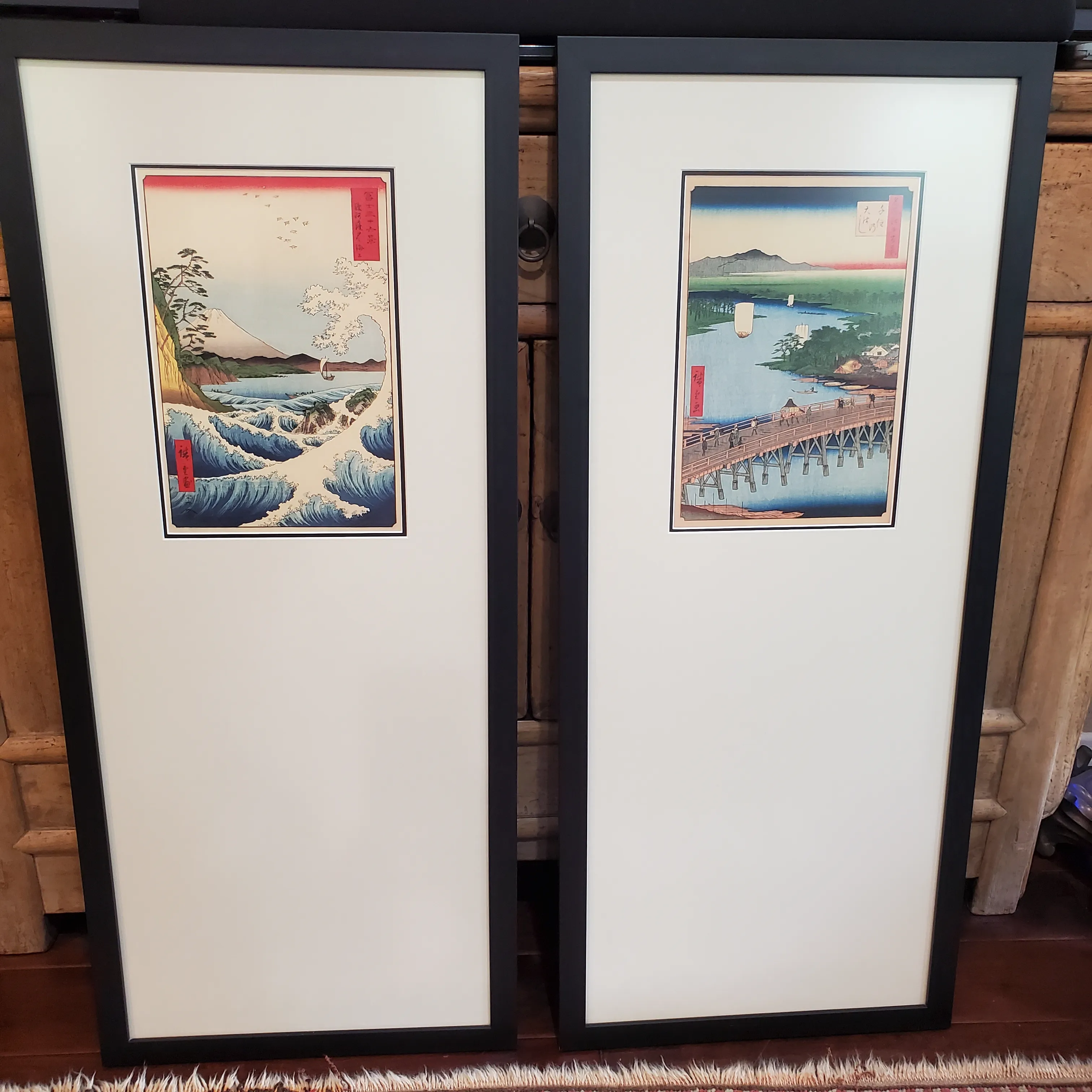 絵画　21/50 60×60cm Japanese Wood Block Prints by Hiroshige, Utagawa Framed the