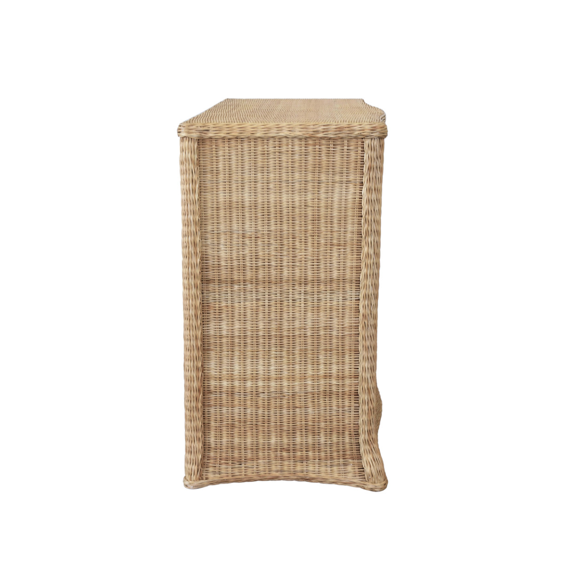 Matthew Izzo Home Celine Four Drawer Rattan Chest With Satin Brass Pulls and Soft Close Glides