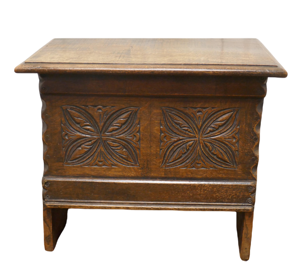 Small Carved Oak Chest, 1900