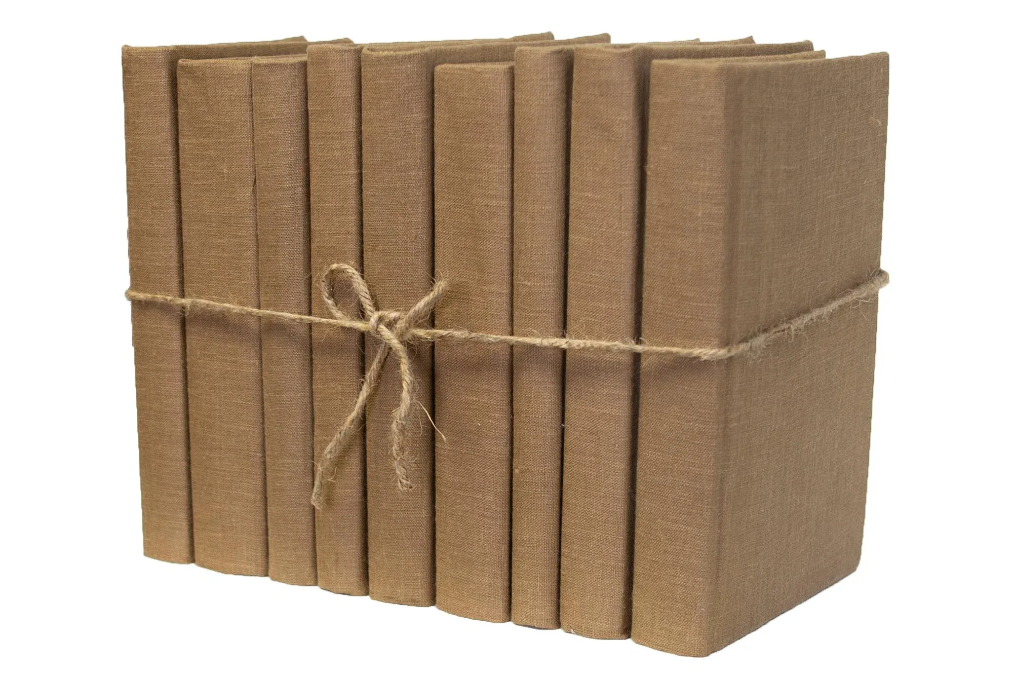 Decorative Books - Havana Linen Wrapped Book Bundle - 1 Foot of Brown Books