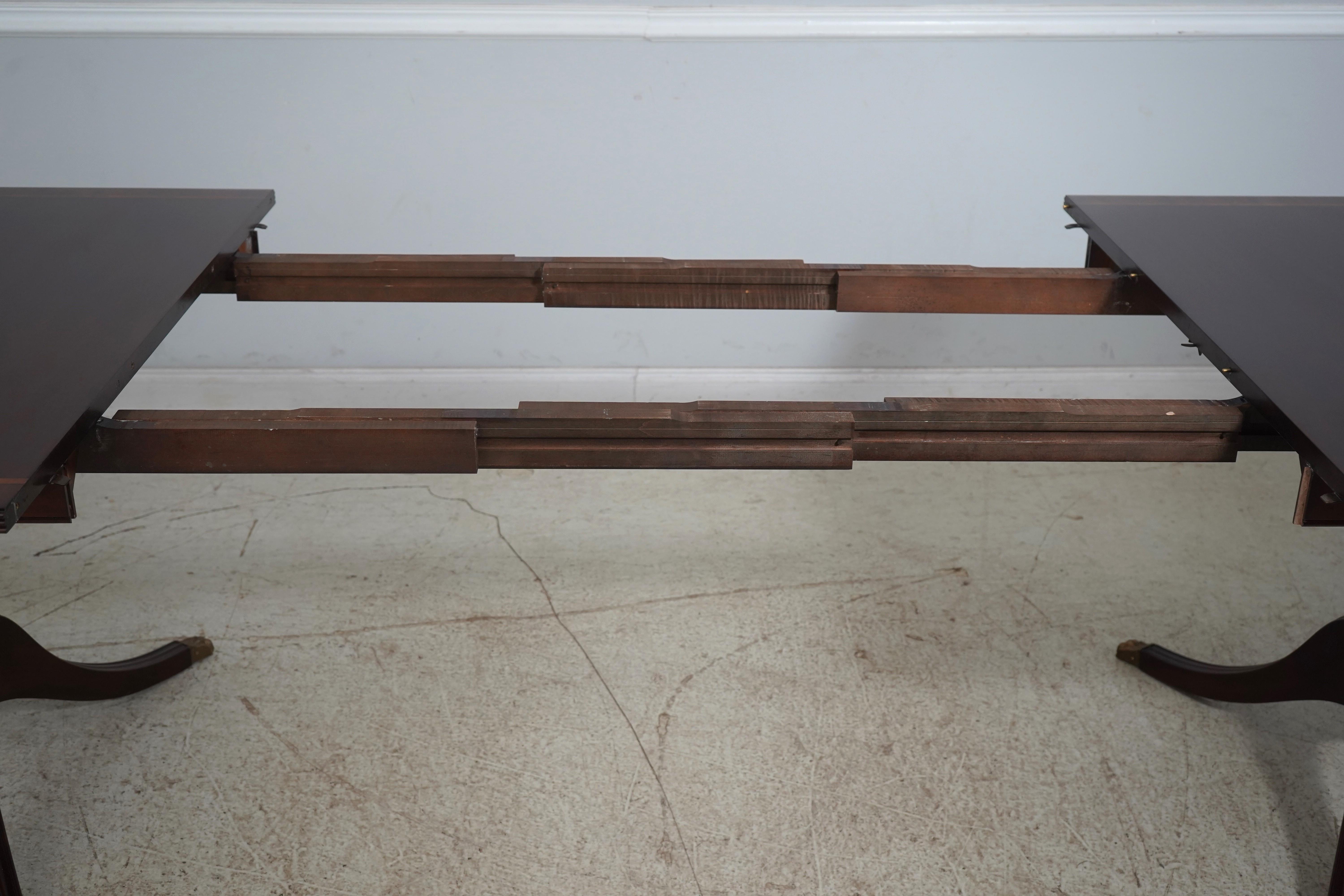 Henkel Harris Model 2207 Banded Mahogany Dining Table | Chairish