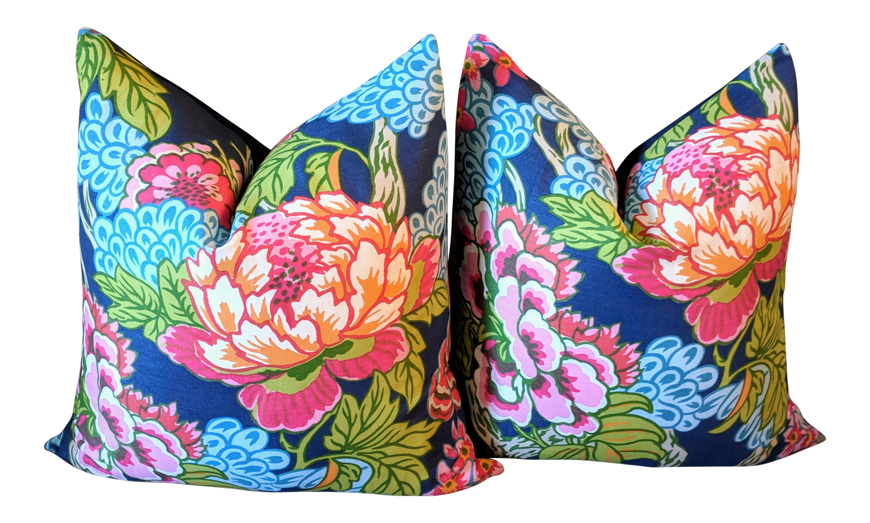 Thibaut Honshu Chinoiserie Style Floral Pillows A Pair Chairish