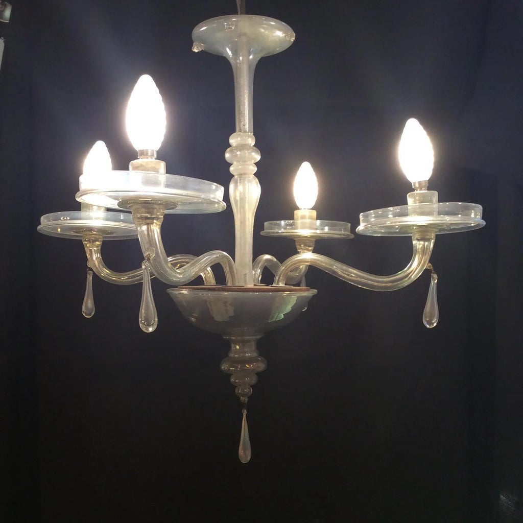 Iridescent Glass Chandelier by Napoleone Martinuzzi for  display picture 1