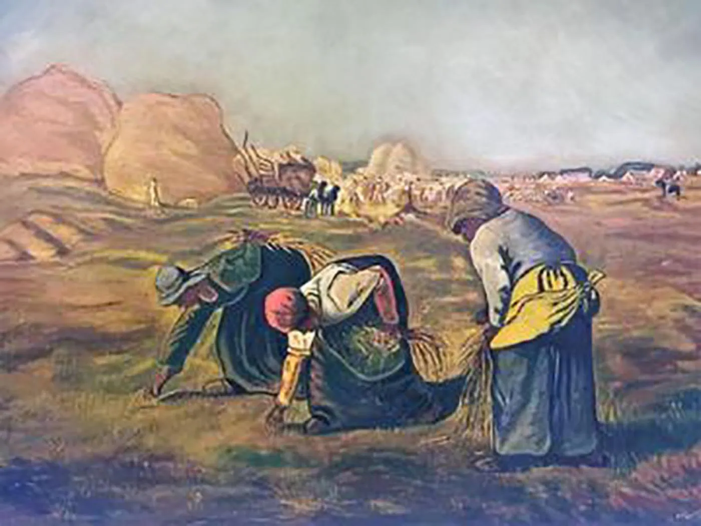1940's Signed Painting After Jean-Francois Millet 'The Gleaners' | Chairish, image size:1400x1050