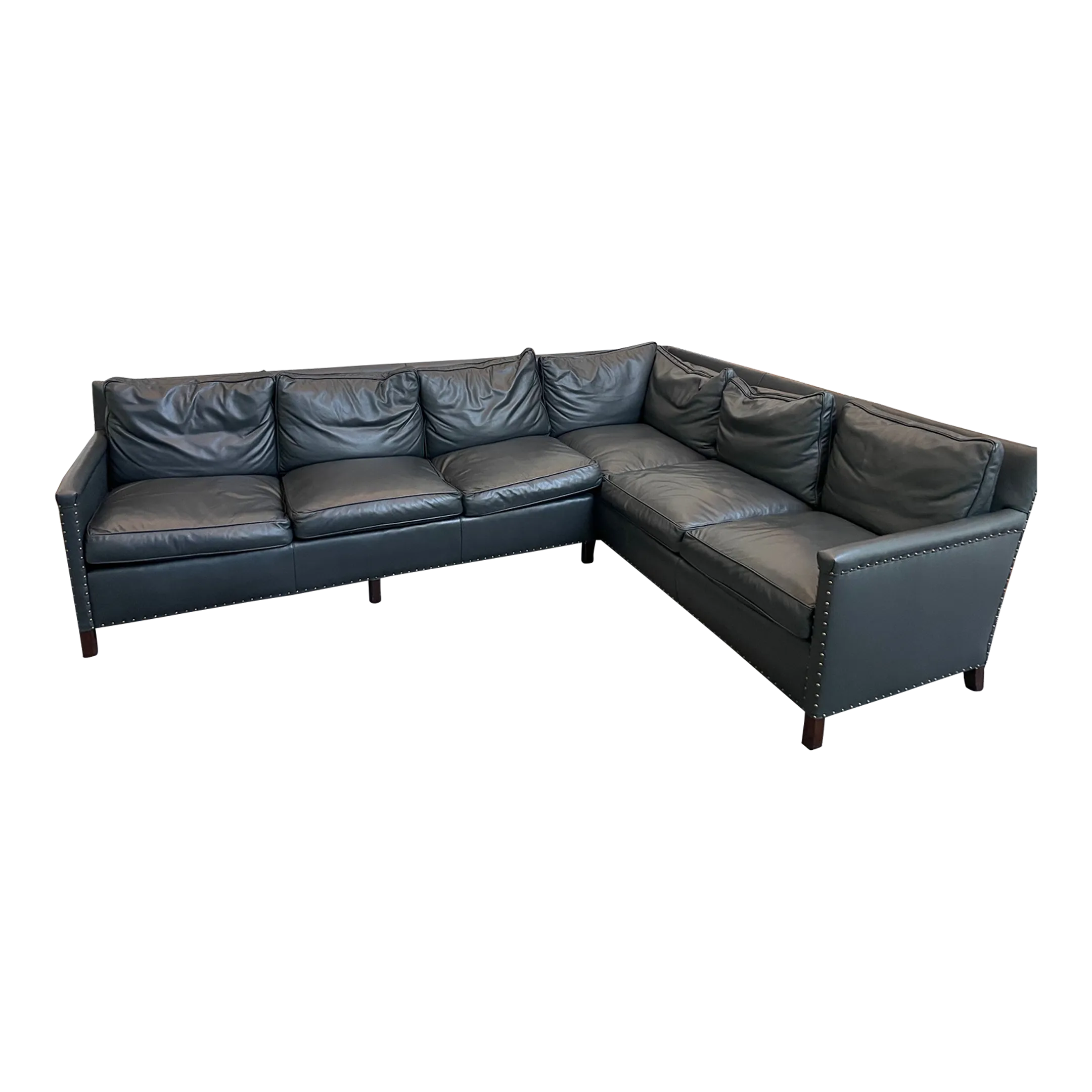Lee Clinton Leather Sectional Chairish