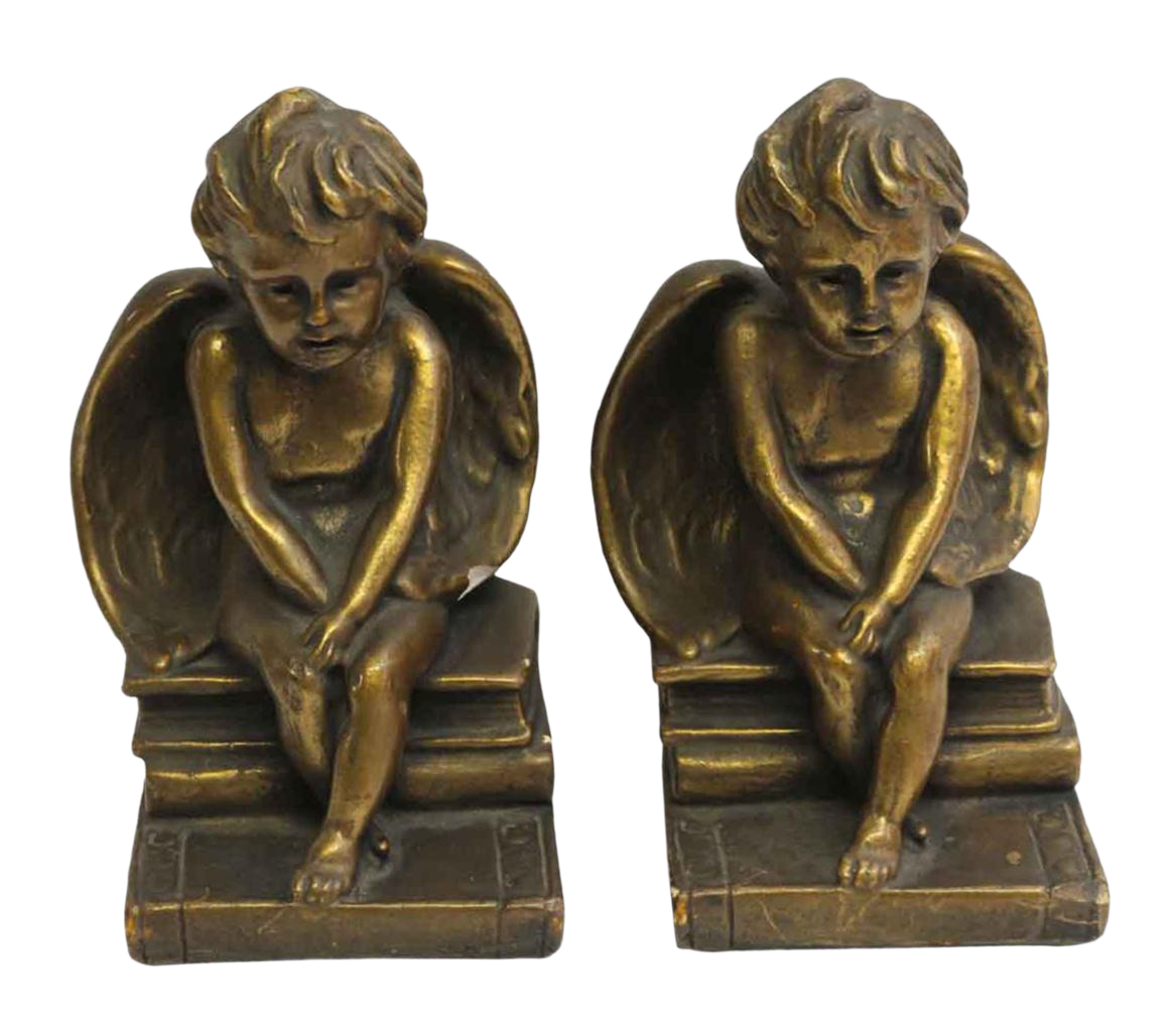 Vintage Plaster Angel Bookends a Pair Chairish
