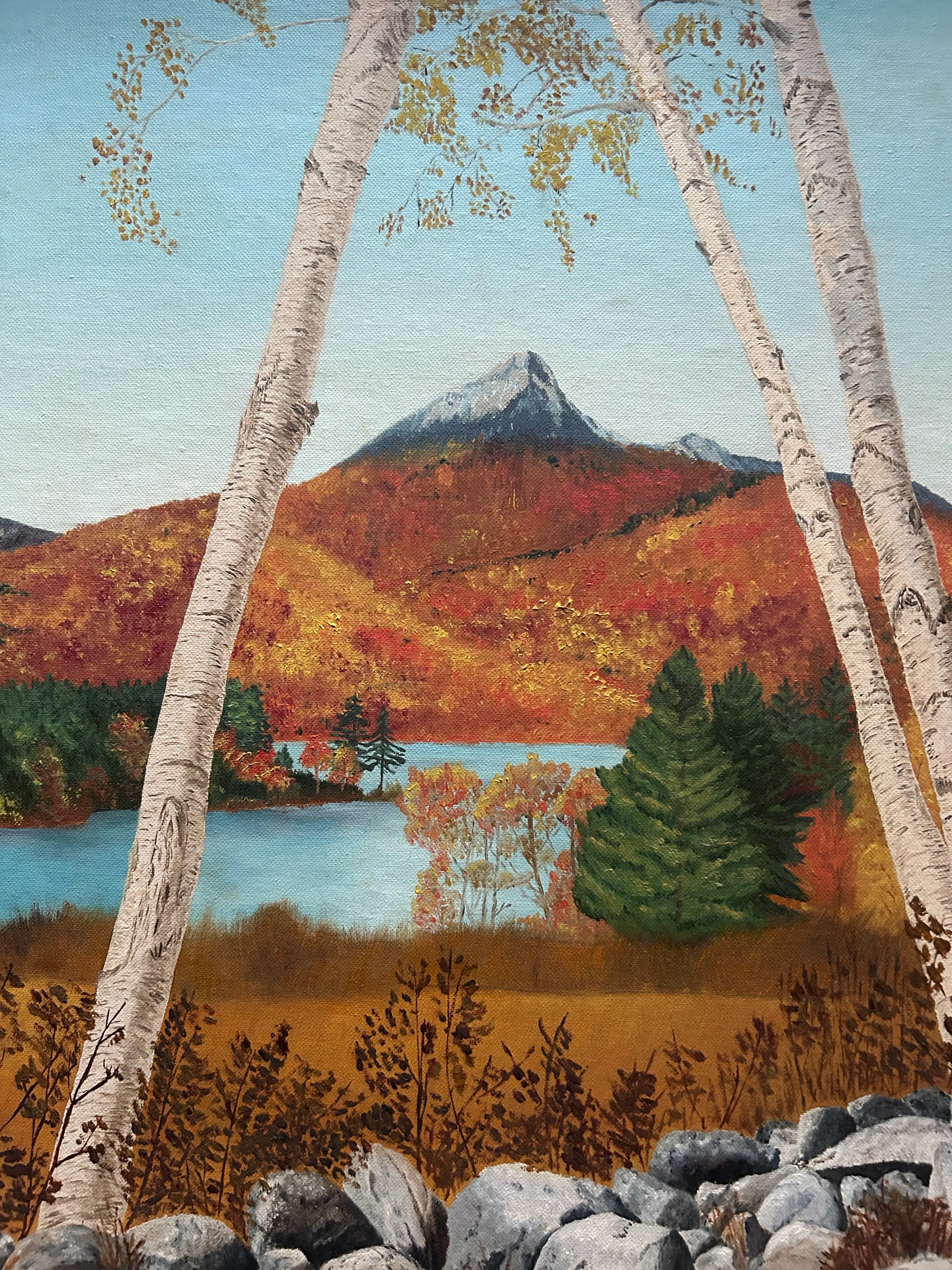 1966 Vintage Original Oil Painting Landscape of Mt. Chocorua New