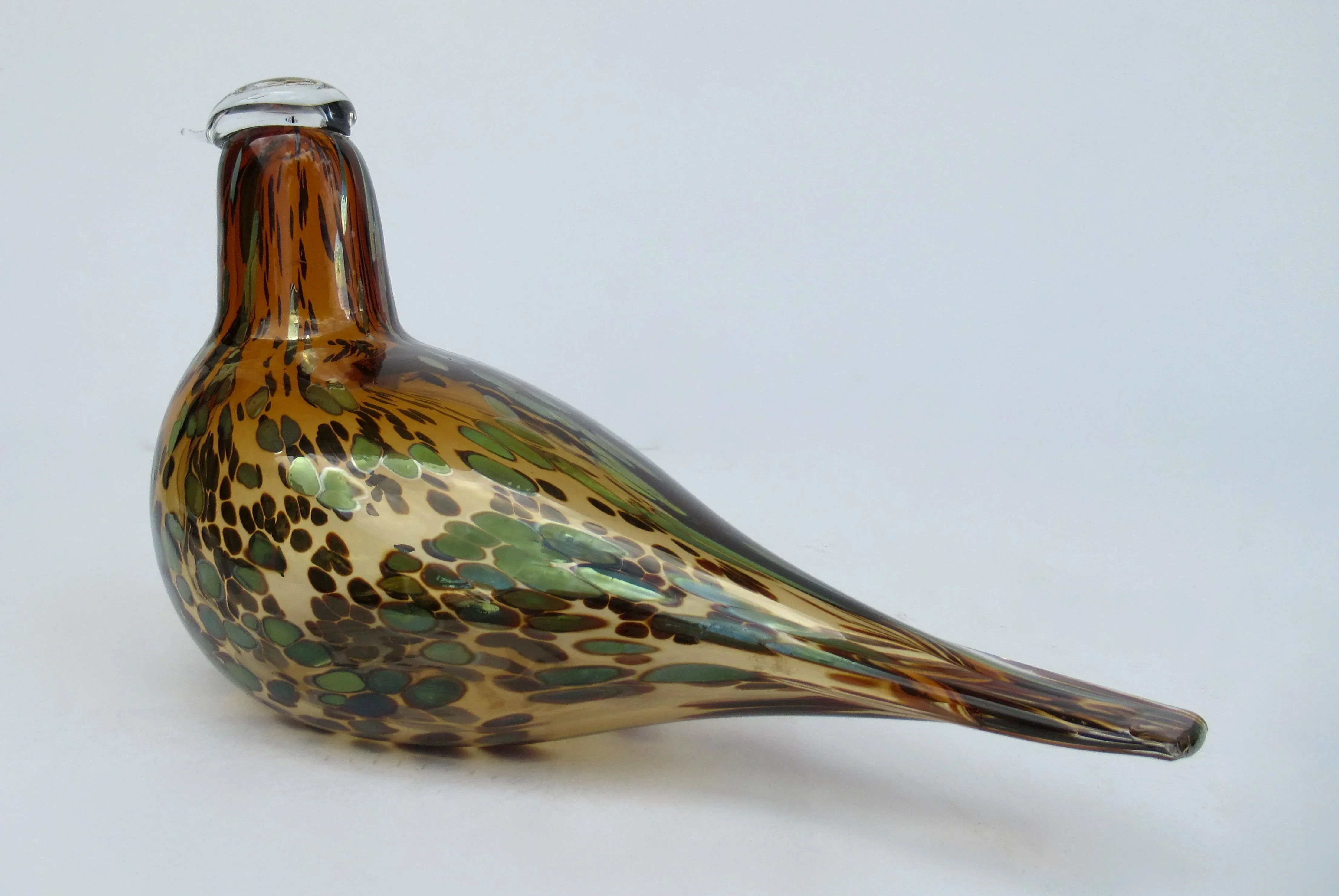 C.1994-96 Signed Oiva Toikka, for Iittala Mouth-Blown Amber Brown