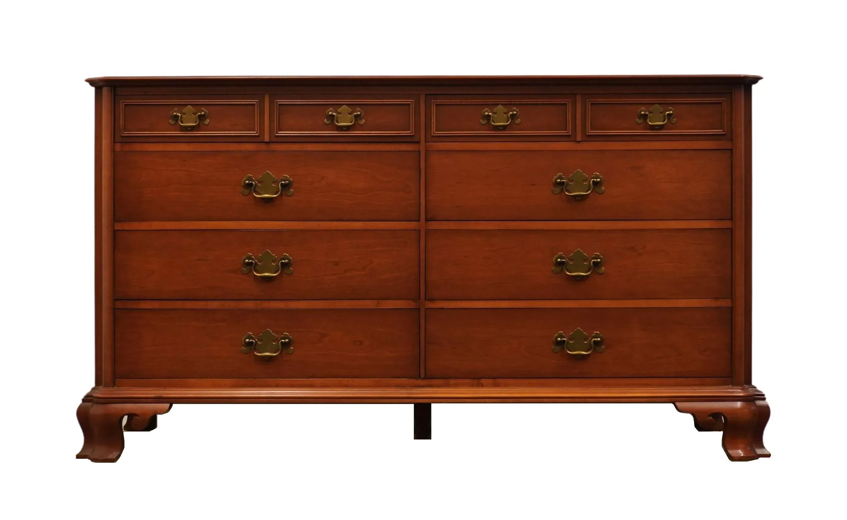 High End Vintage Solid Cherry Traditional Style 62\" Double Dresser 301-4