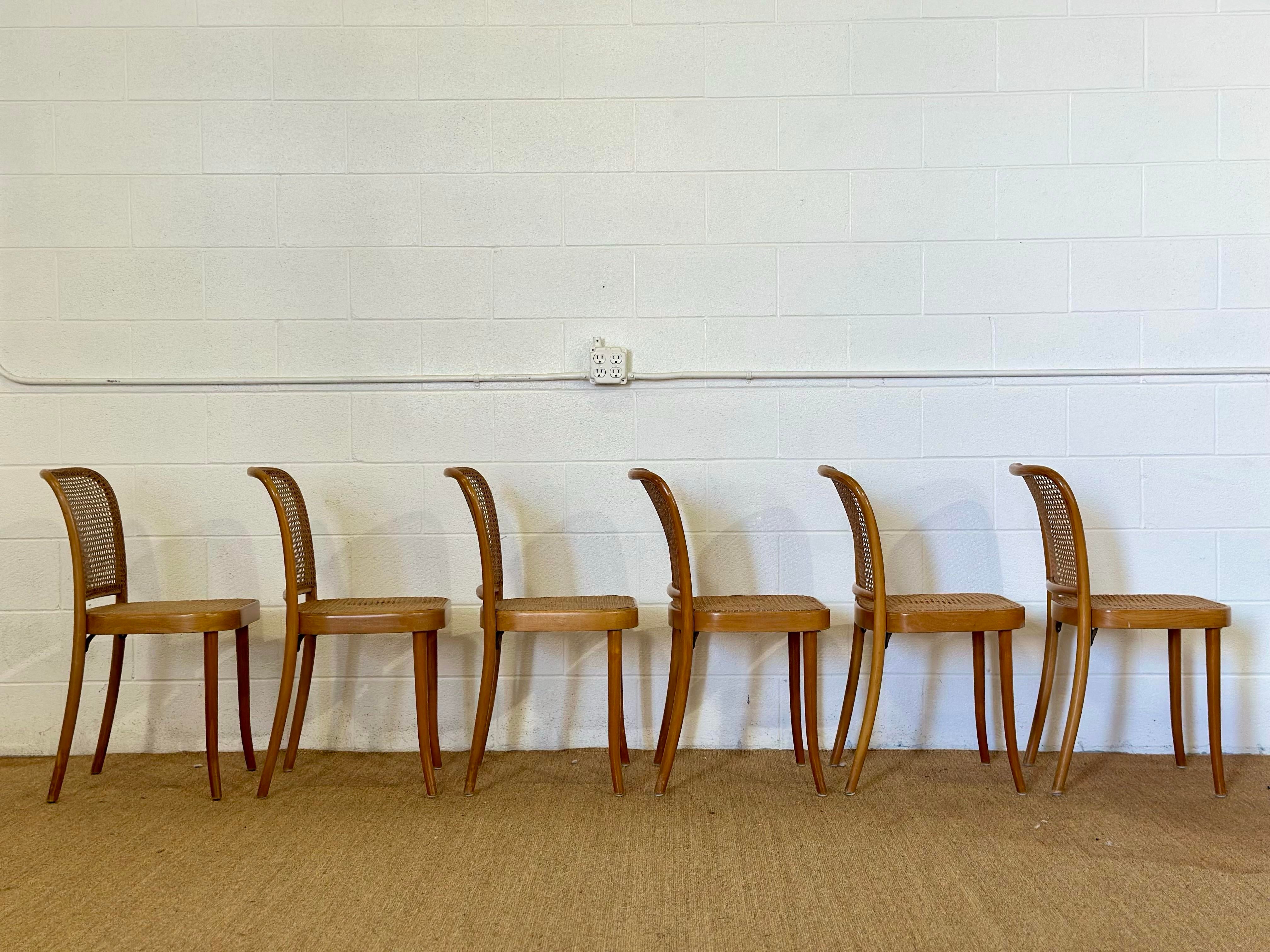 1930s Josef Hoffmann No. 811 Prague Bentwood & Cane Dining Chairs