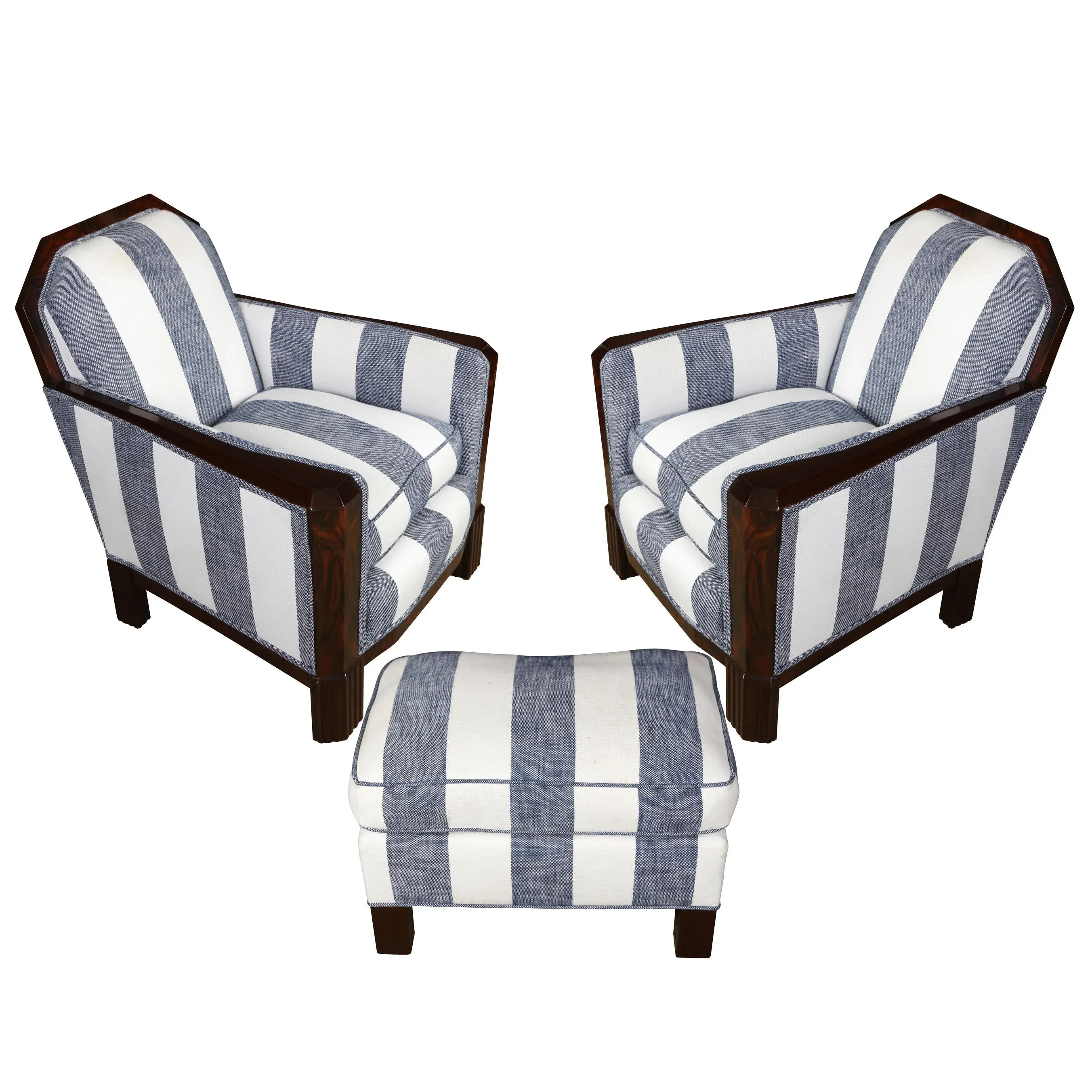 Stripe club chair with ottoman new arrivals