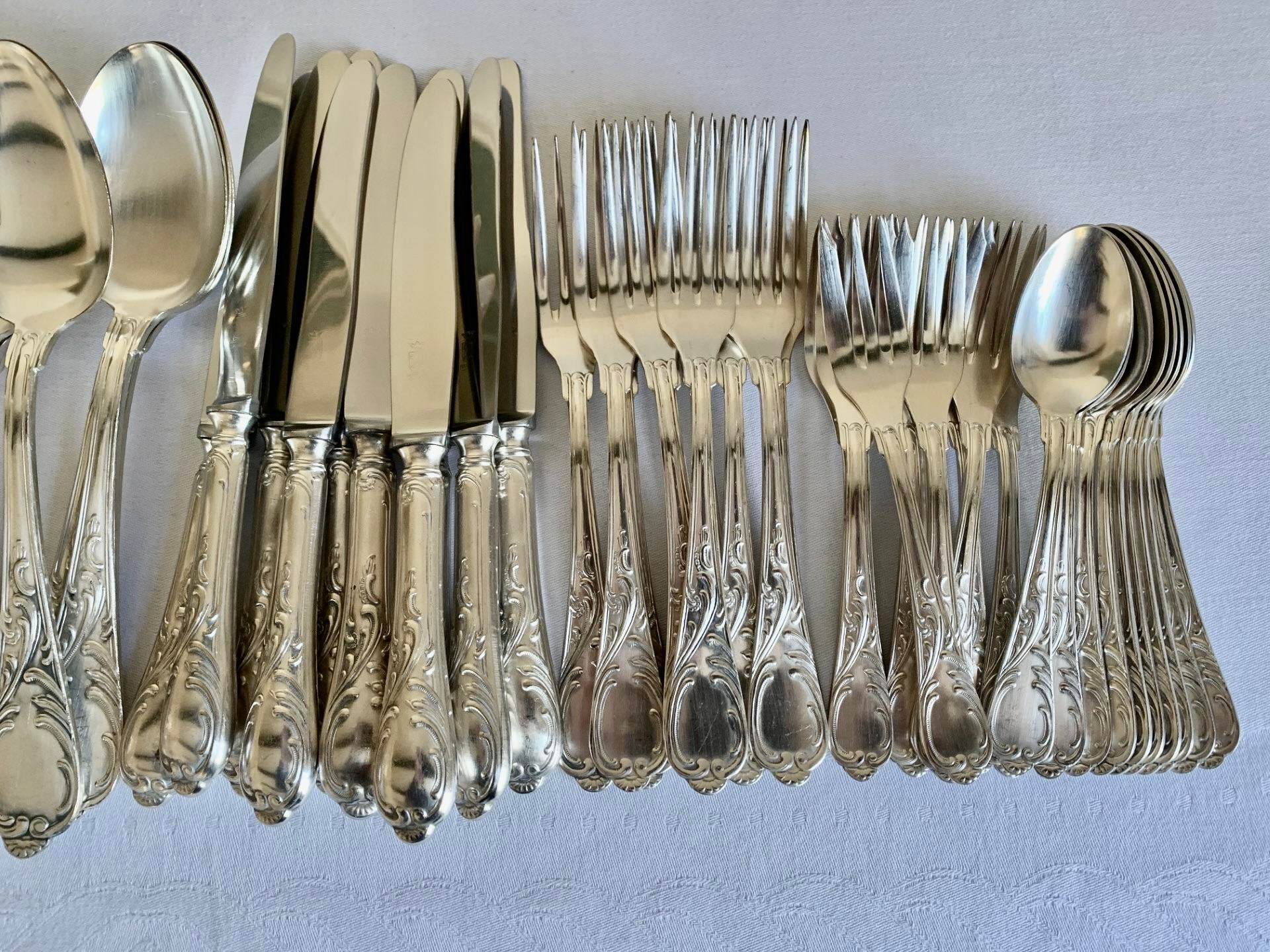 Vintage German Solingen Silver Plated Cutlery, 1965, Set of
