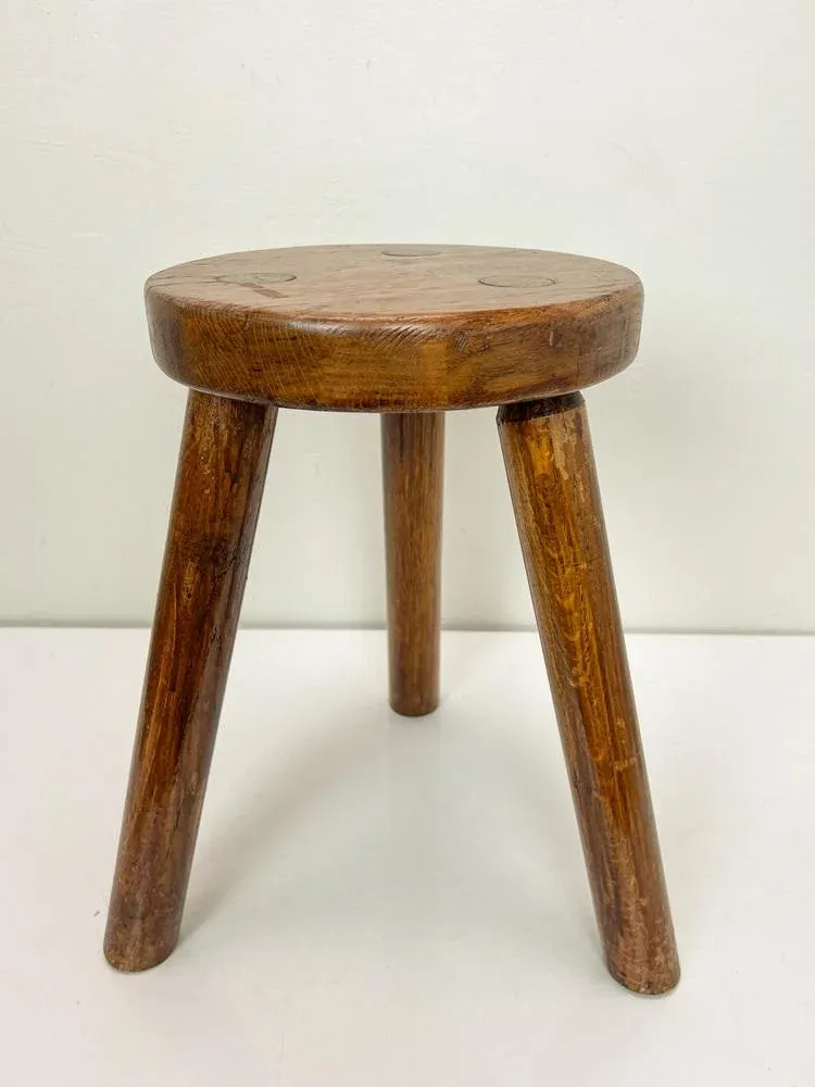 Vintage French Stool in the style of Charlotte Perriand for sale