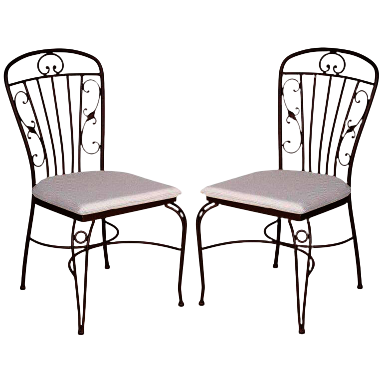 Brown Wrought Iron Garden Chairs a Pair Chairish