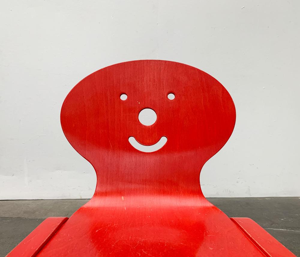 Vintage Postmodern Wooden Children Clown Face Chair, 1990s | Chairish