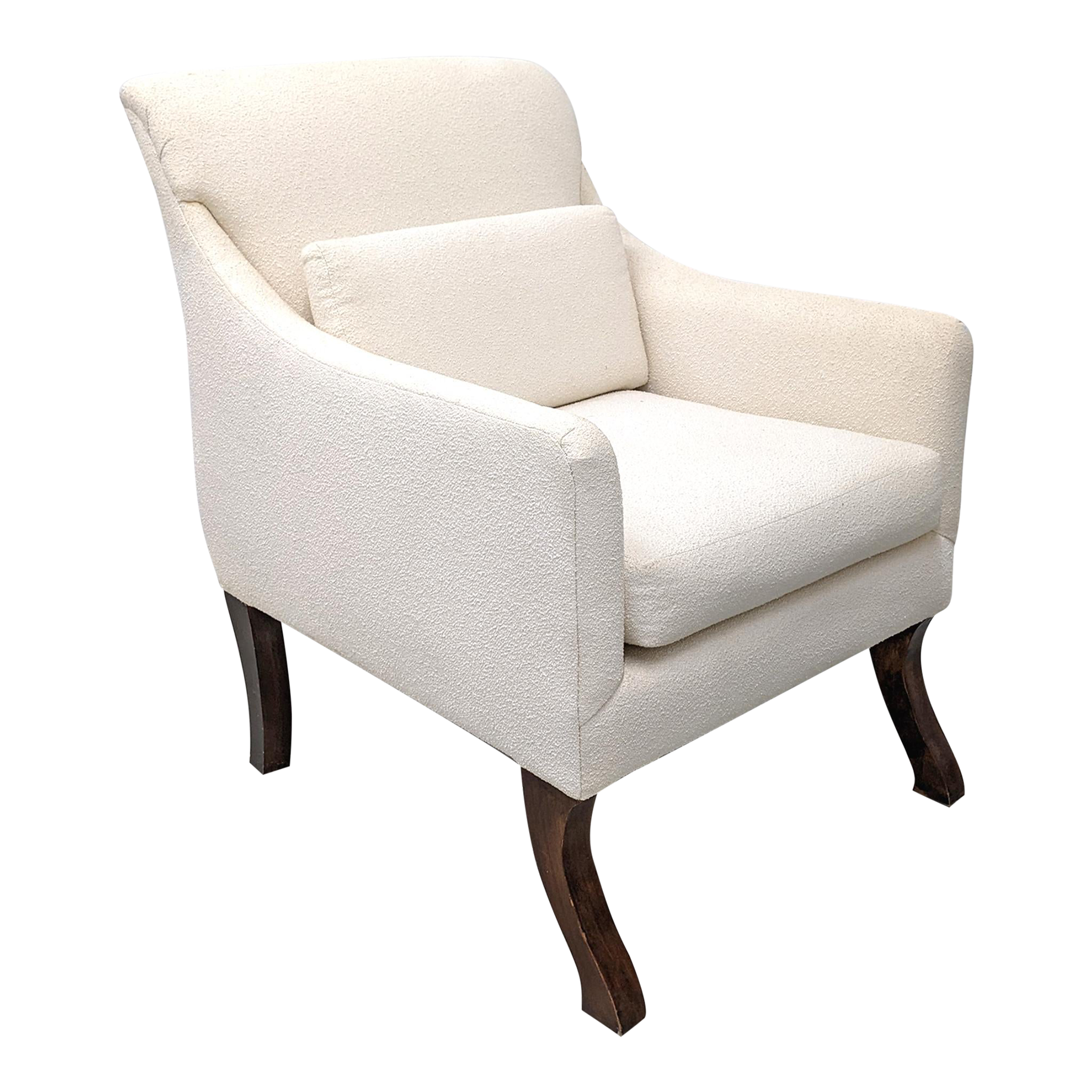 French contemporary slope arm low back chair clearance