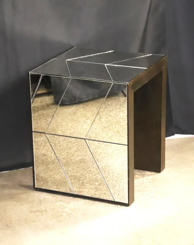 West elm faceted mirror side table deals