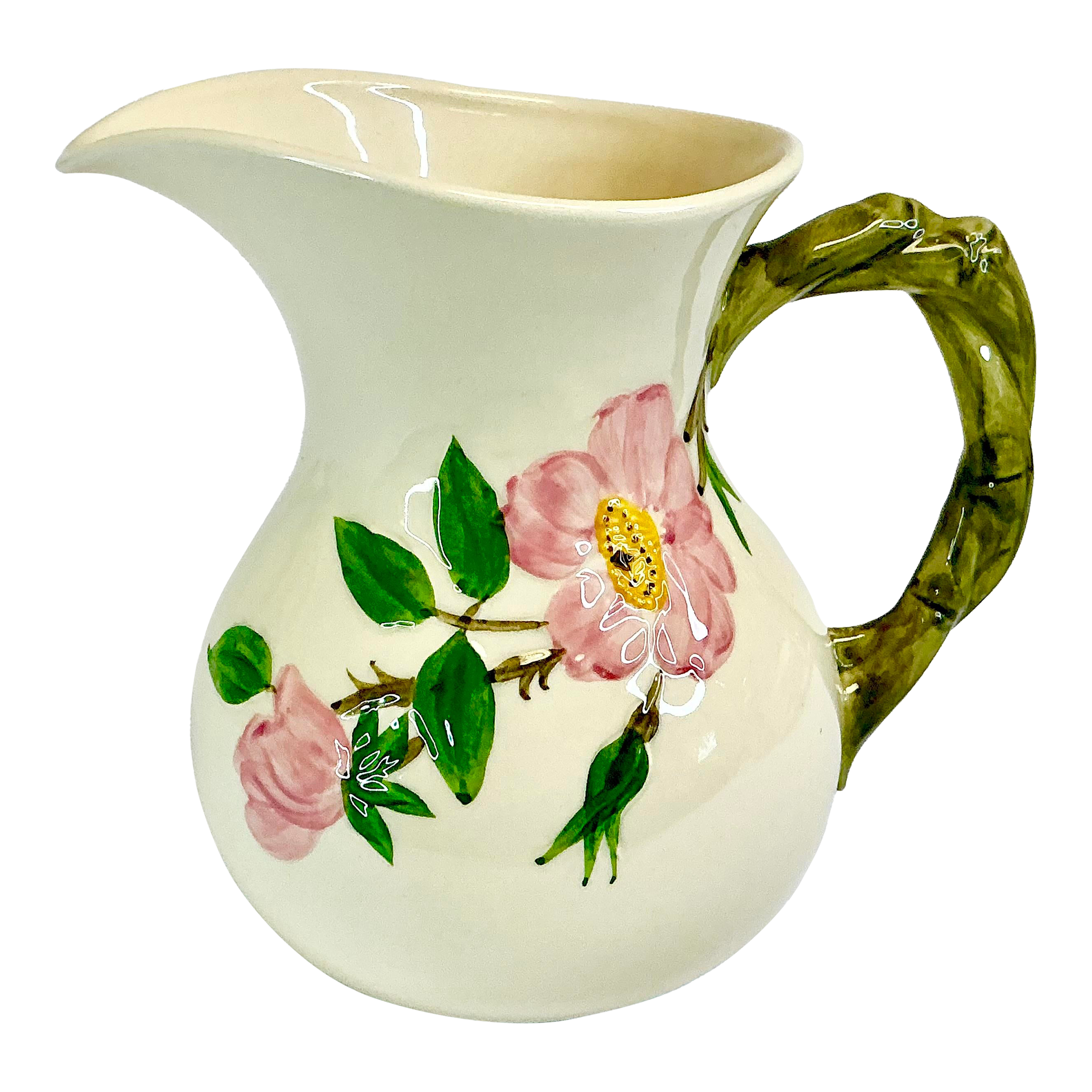Mid-Century Americana Boho Chic Franciscan Desert Rose Pitcher.