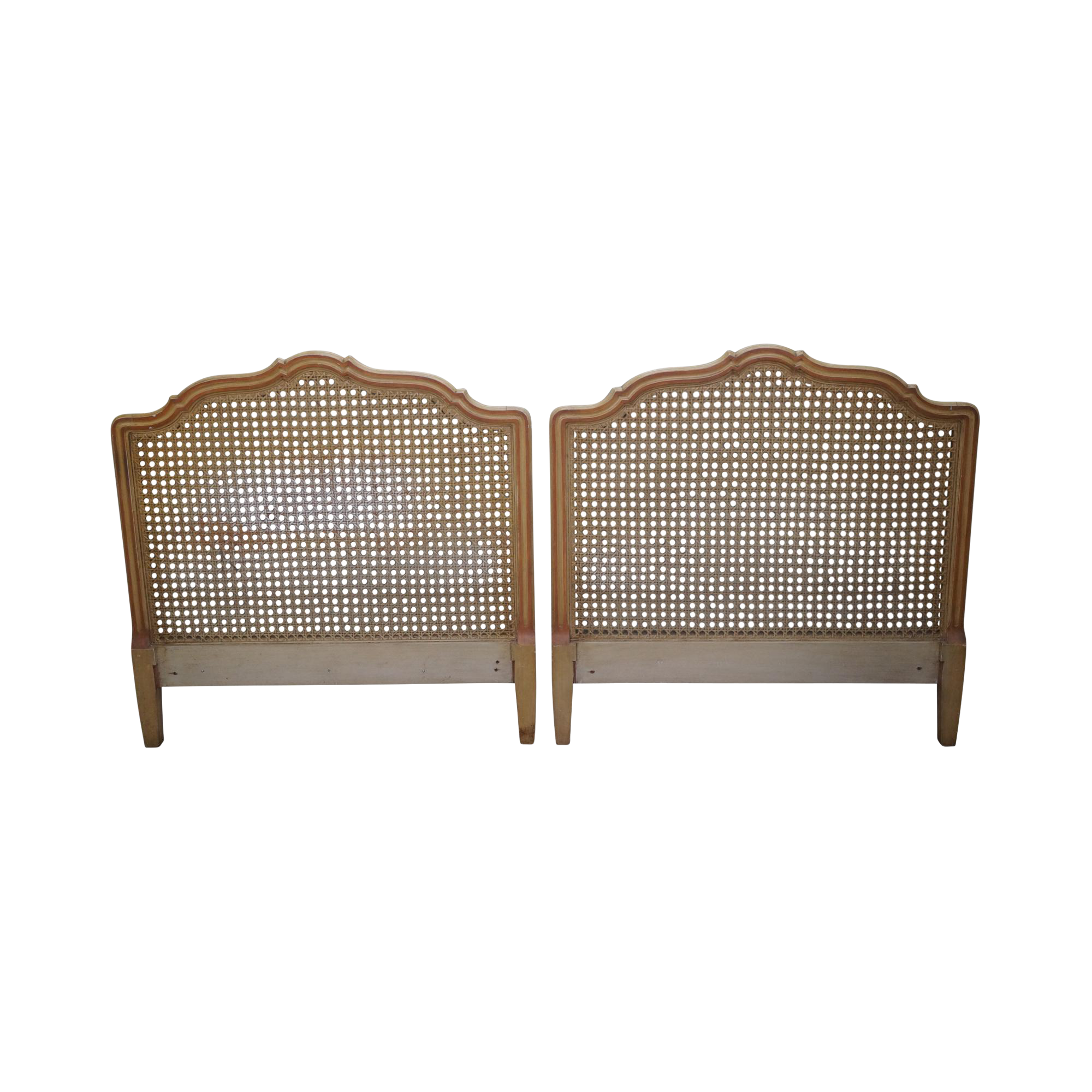 Vintage French Louis XV Style Cane Back Twin Headboards A Pair Chairish