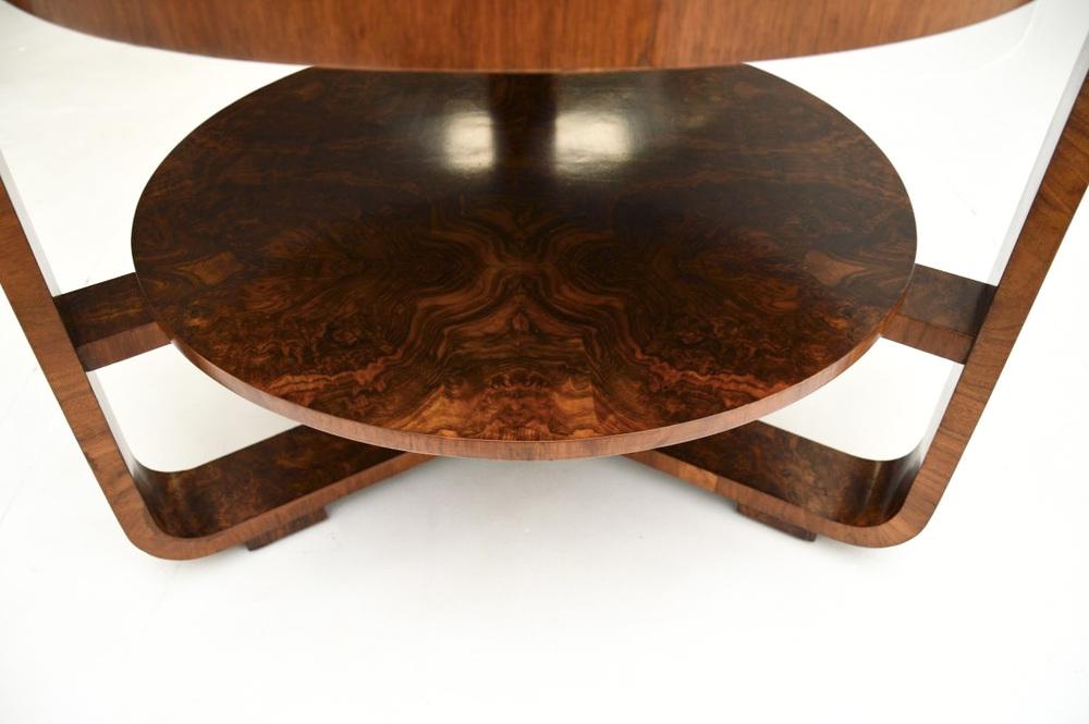 Large Art Deco Burr Walnut Coffee Table, 1930s | Chairish