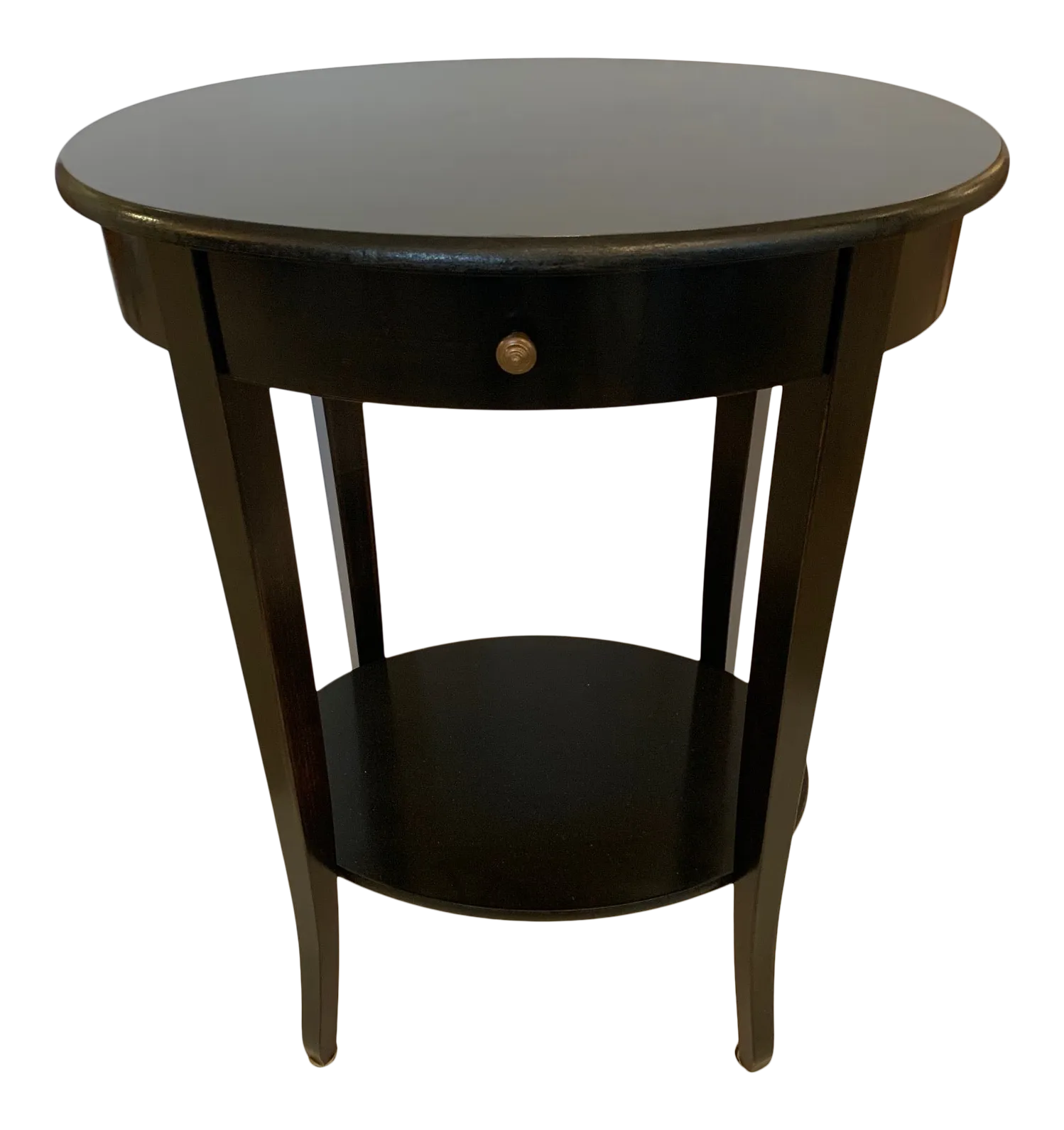 Ebonized Espresso Finish Oval Two Tier End Side Table Chairish
