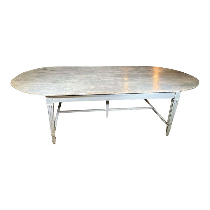 Blue Dining Table Mid 18th Century French Period Louis XVI Dining