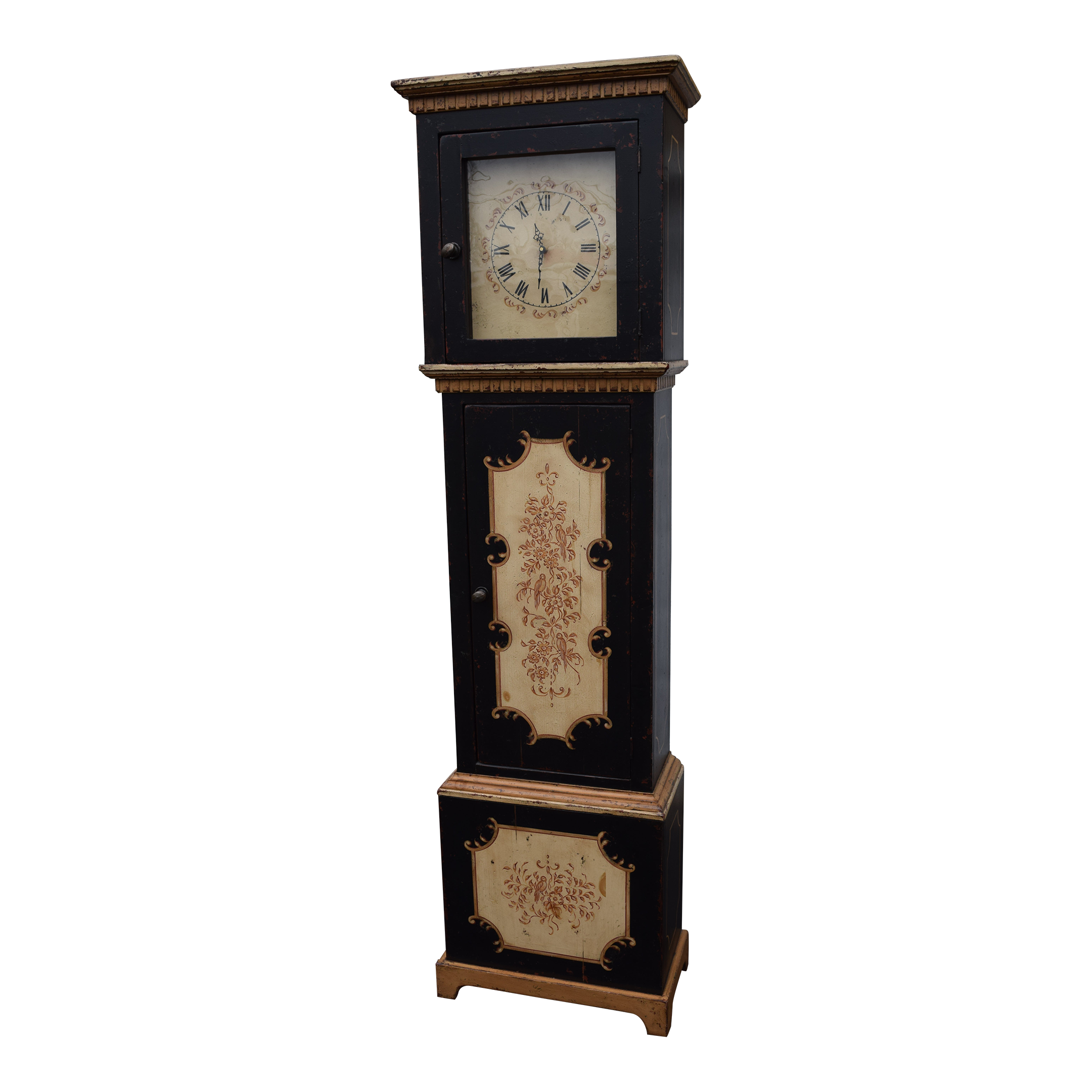 Vintage Eddy West Furniture Wooden Grandfather Clock French Countryside