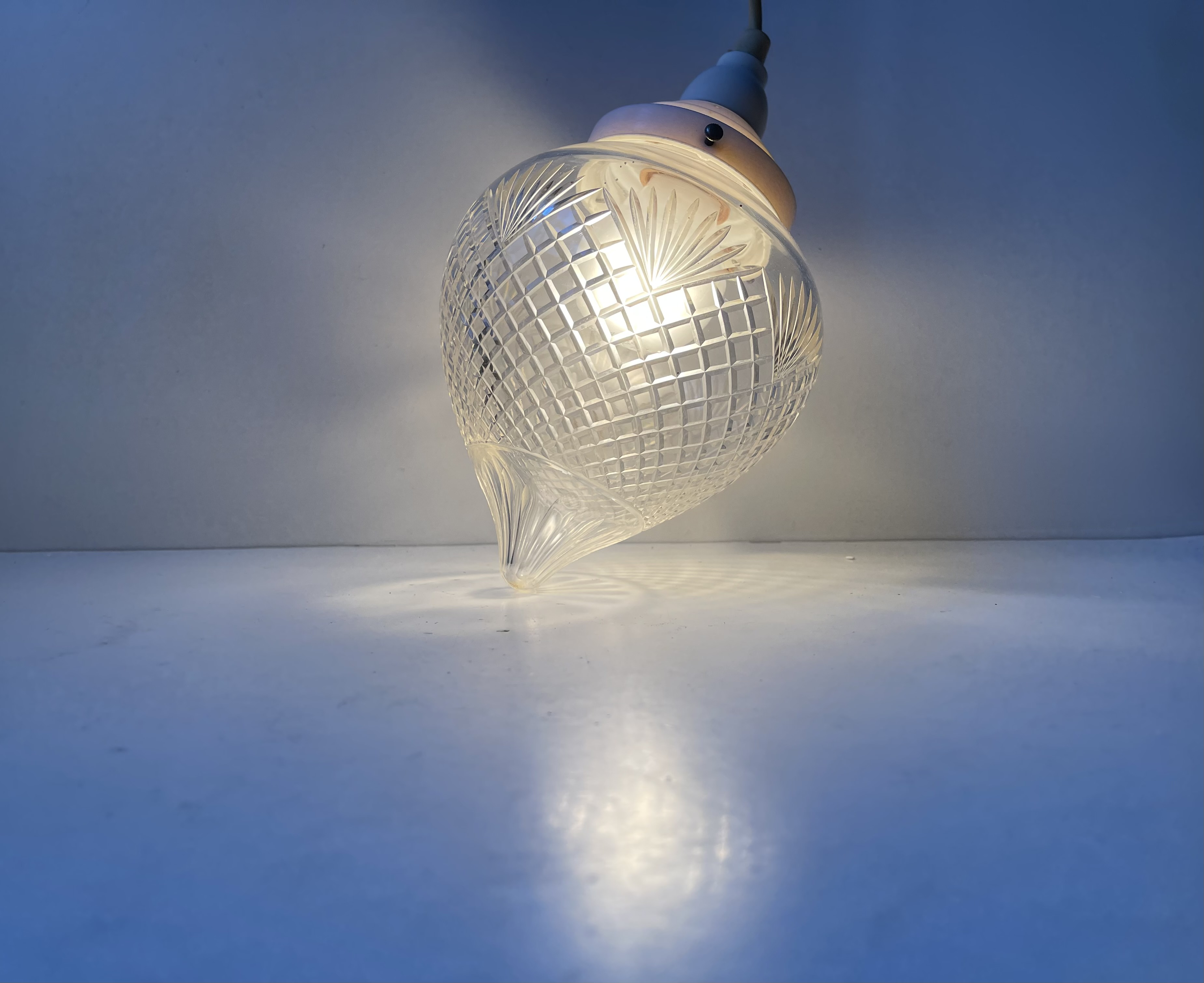 Art Nouveau Jugend Crystal Hallway Pendant Lamp, 1920s
