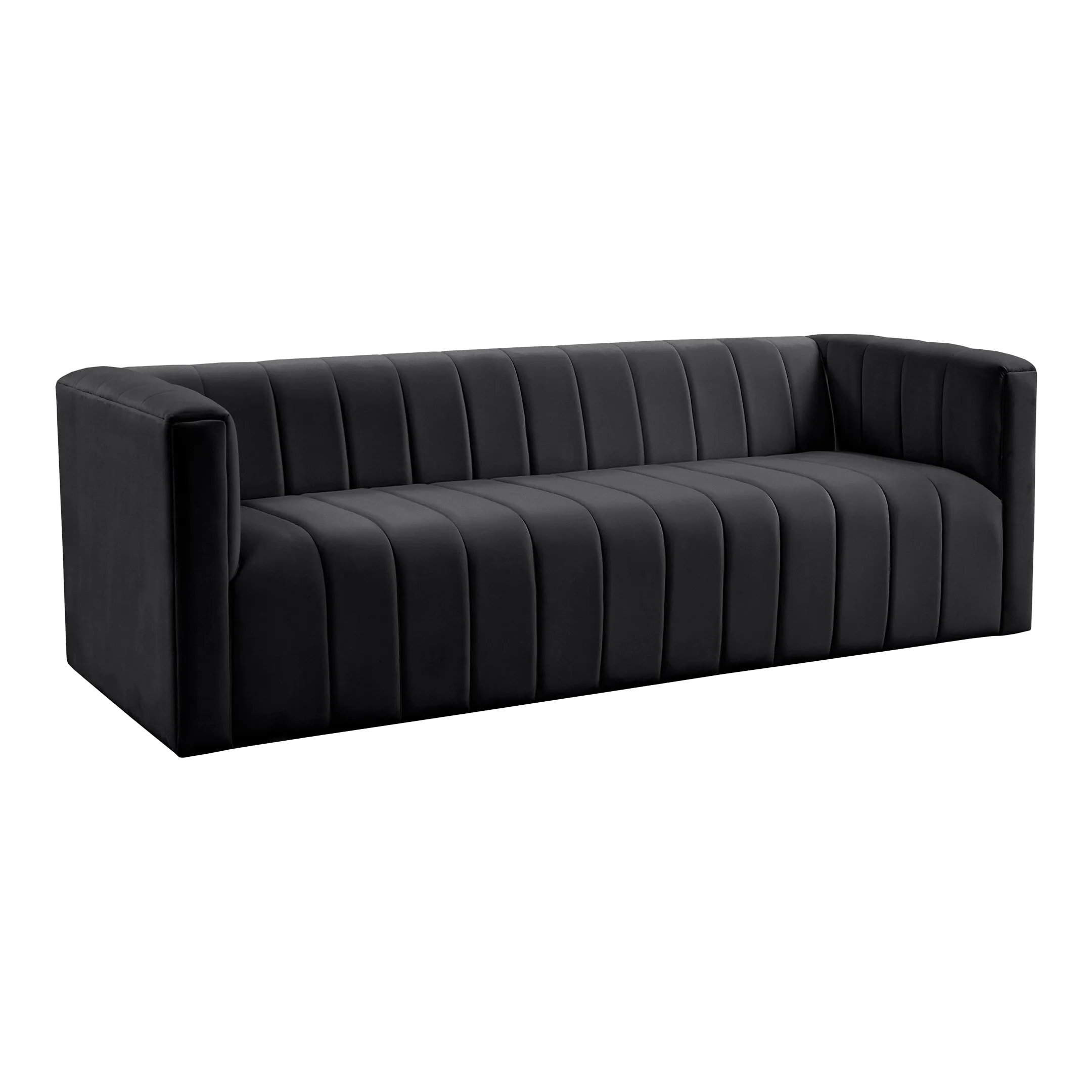 Norah Black Velvet Sofa Chairish