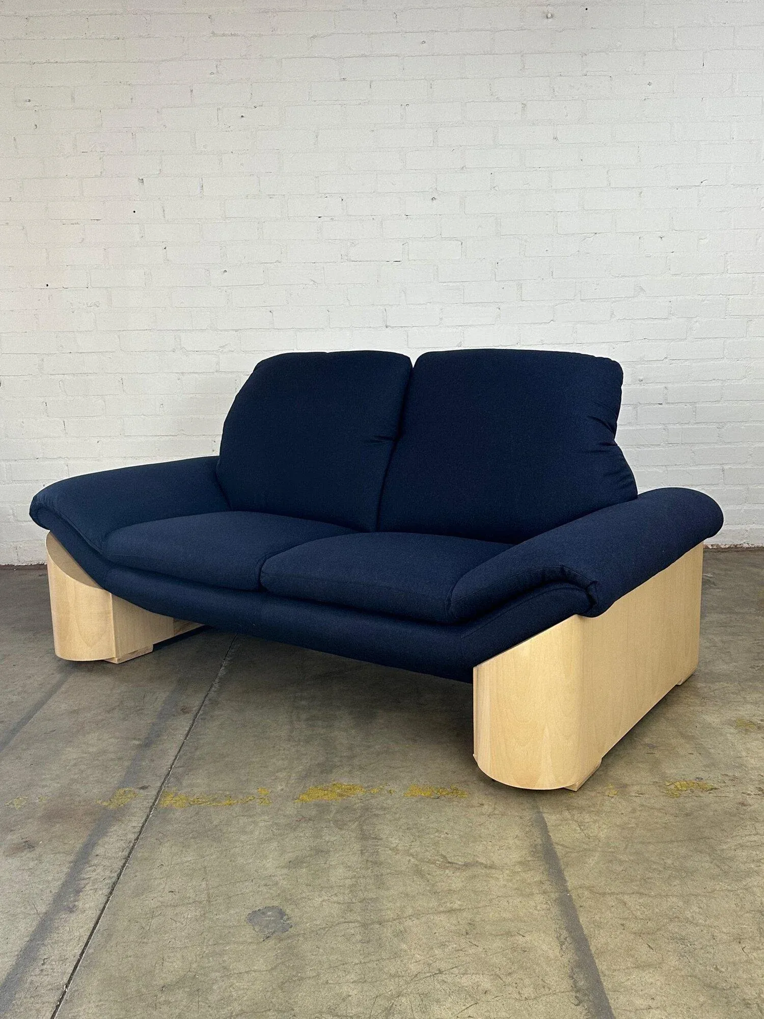 Italian Sofa With Chunky Maple Legs