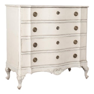 Late 18th Century White Painted Large Rococo Chest of Four Drawers