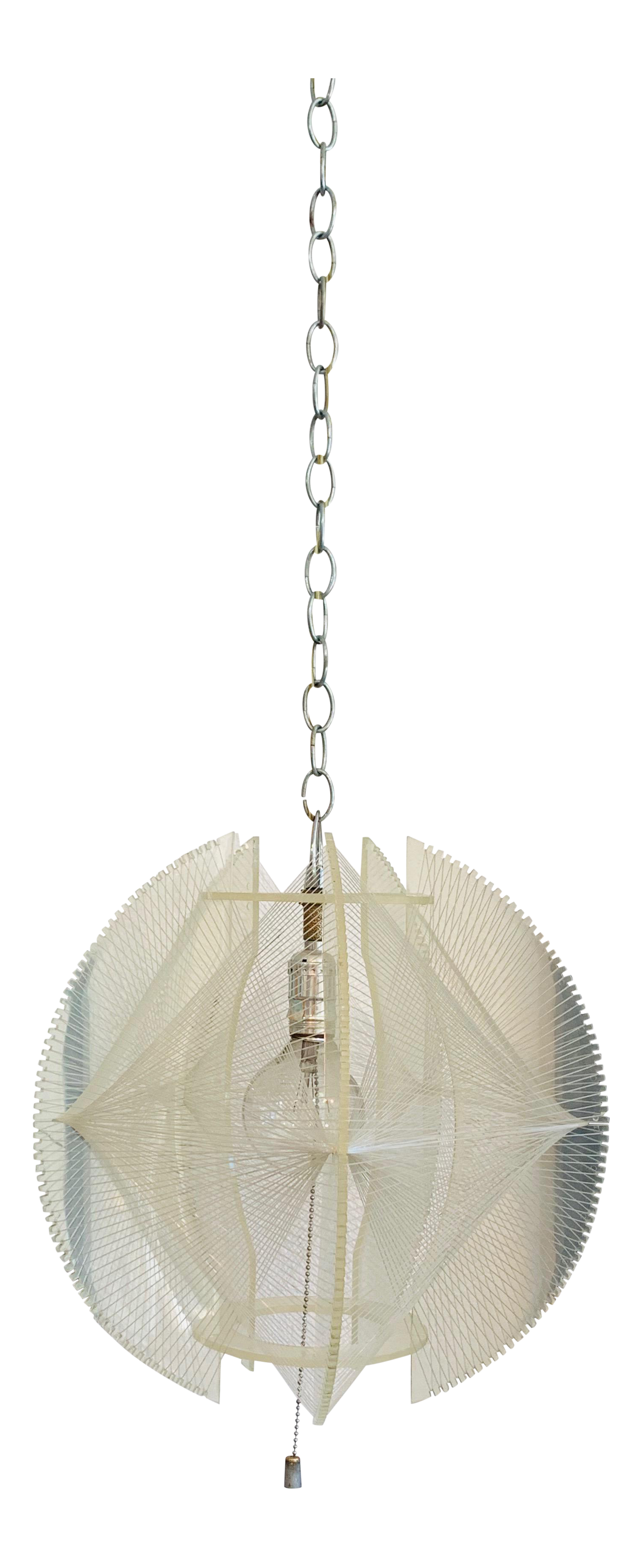 Paul Secon for Sompex Lucite and Nylon Fishing Line Pendant Lamp