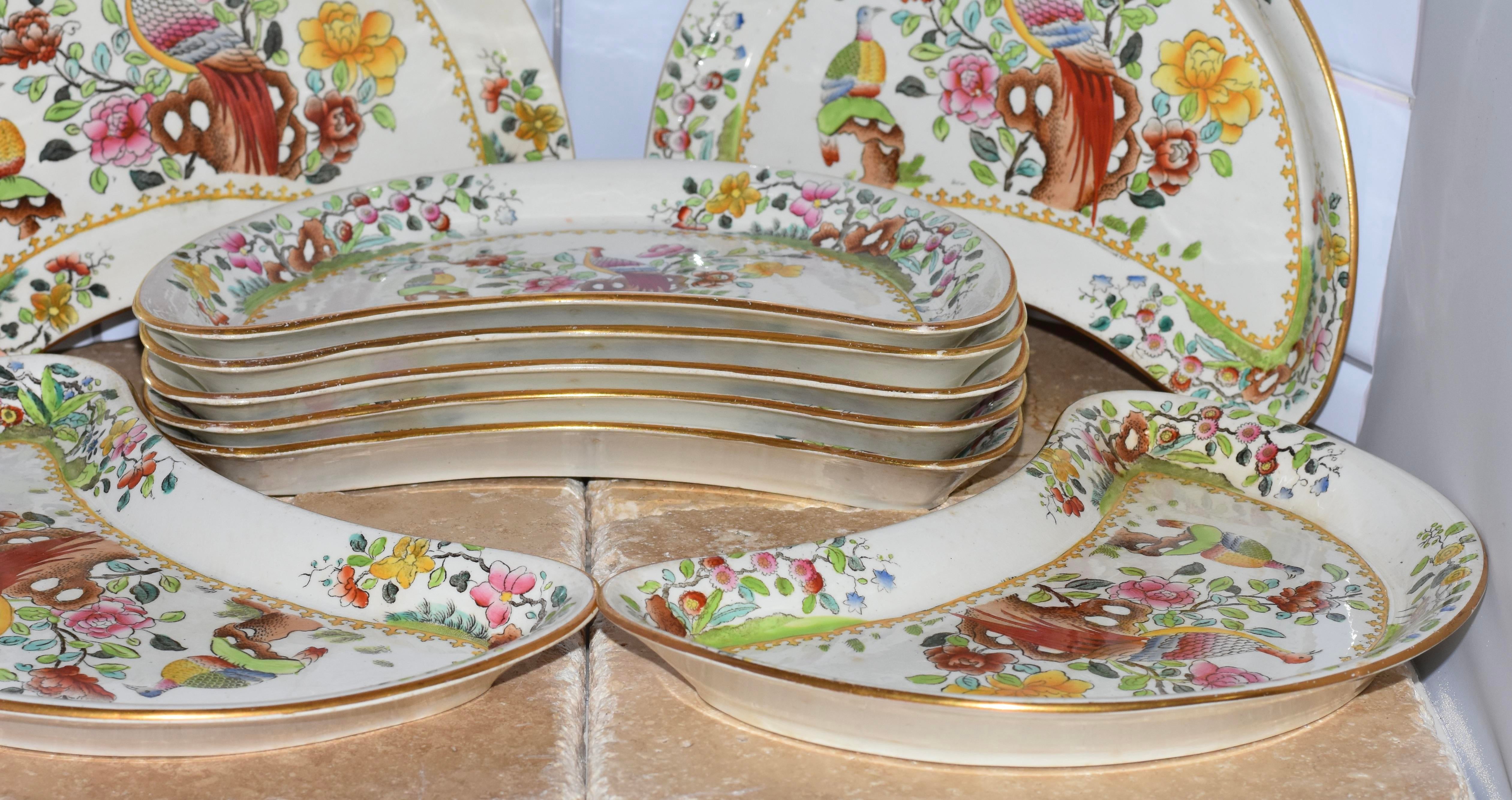 Circa 1900s Spode Copeland T. Goode & Co Flowers & Pheasant Birds