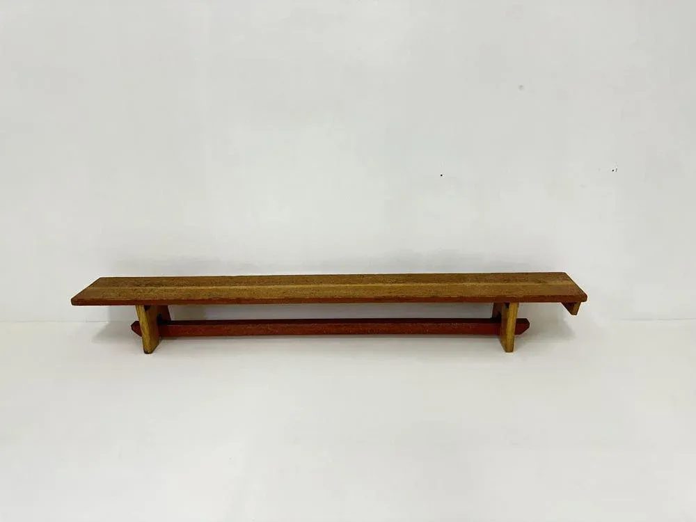 Vintage Wooden School Bench, 1970s | Chairish